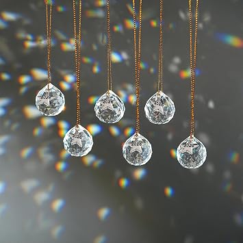 24Pcs 20mm Clear Crystal Ball Prism Suncatcher Rainbow Window Hanging Decor | Clear Crystal Ball Prism Suncatcher Pendants 2026 Rainbow Maker for Chandelier Window Garden Party Wedding DIY Decor Gift