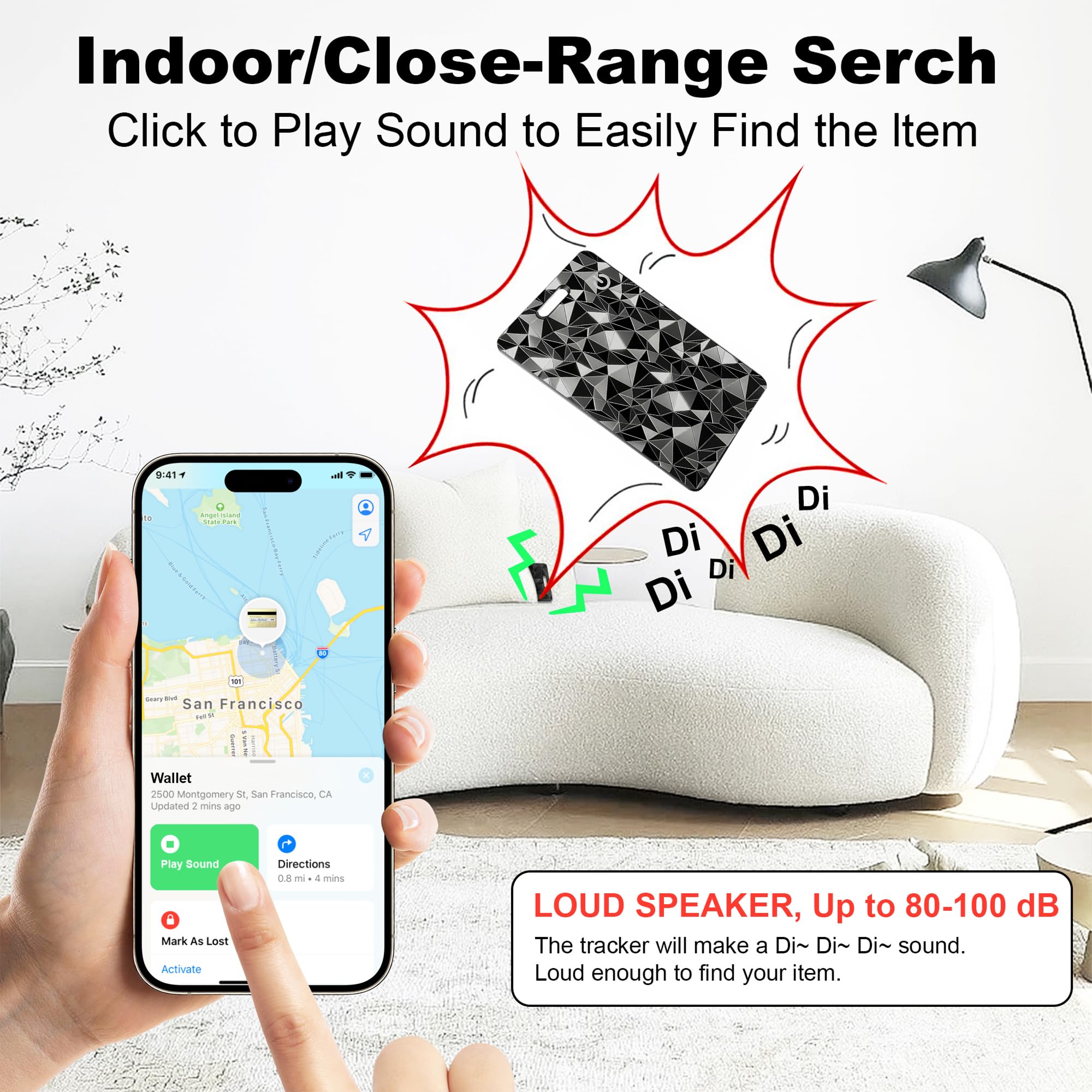 Portafoglio Tracker Card per Apple Find My (solo iOS), Bluetooth Smart Card Wallet Finder, IP68 impermeabile, 1,6 mm Slim Card Tracker per portafoglio, chiavi, etichette bagagli, passaporto, nero