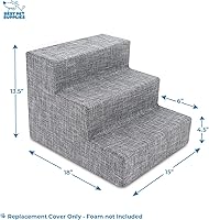 Vista 4 de Best Pet Supplies Fundas de escalones de espuma para mascotas para perros y gatos pequeños, escaleras portátiles para sofá y cama alta (solo funda)