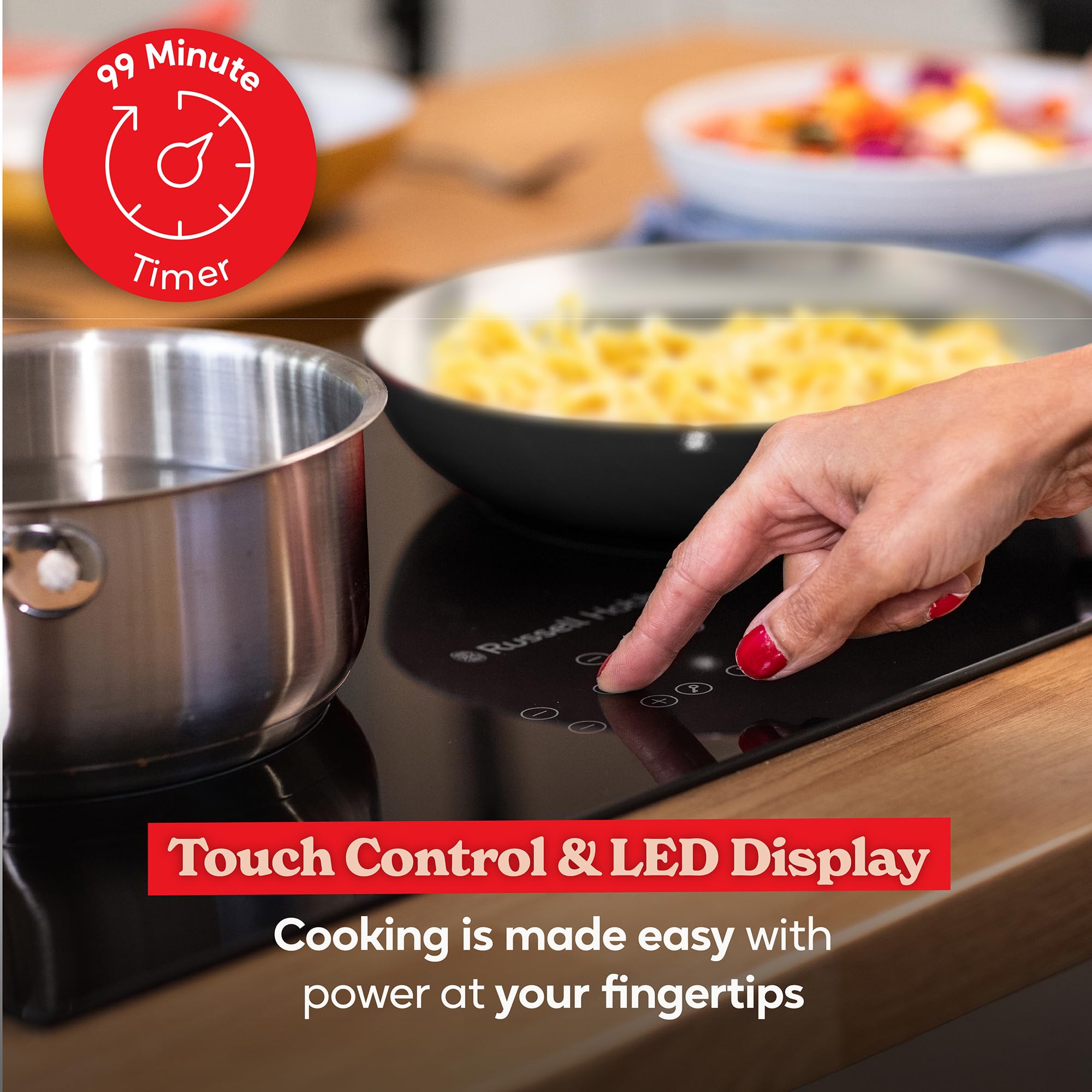 Russell Hobbs RH60IH413B, 59cm 4 Zone Induction Hob with Touch Control in Black — view 5