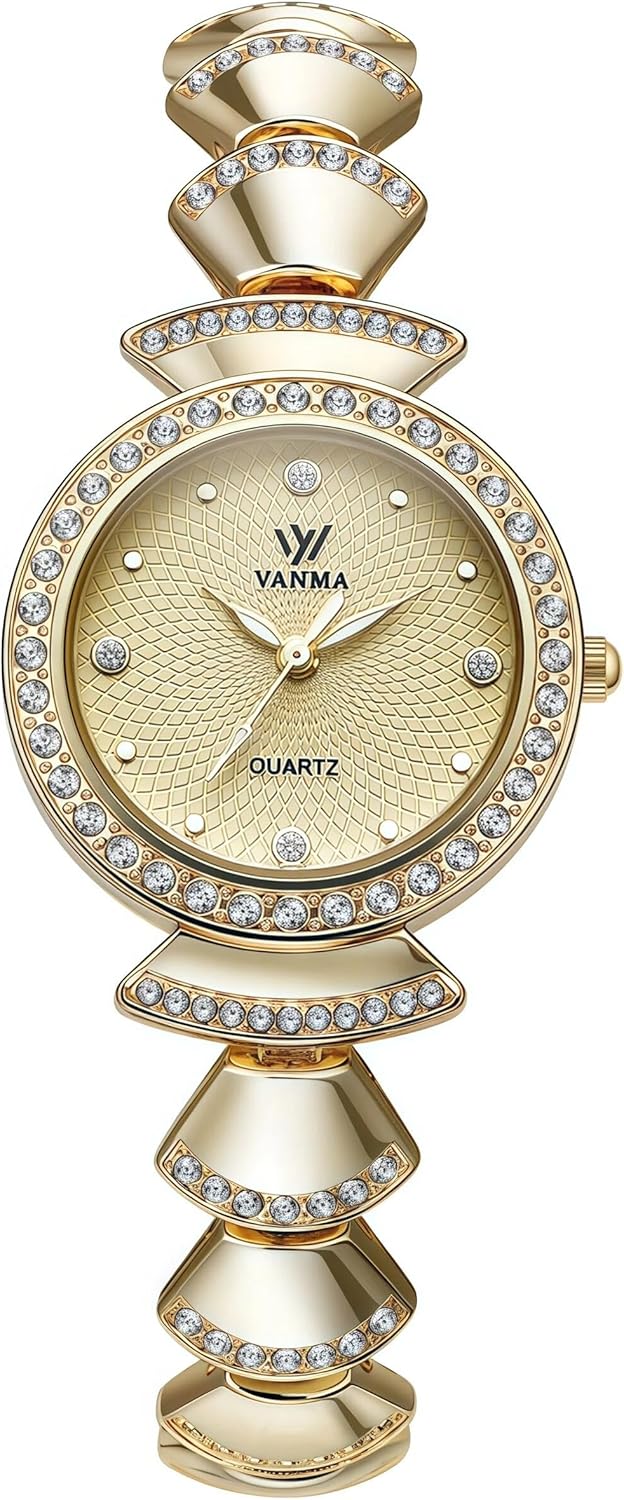 1080P Gold Watch for Women Small Round Face – Adjustable