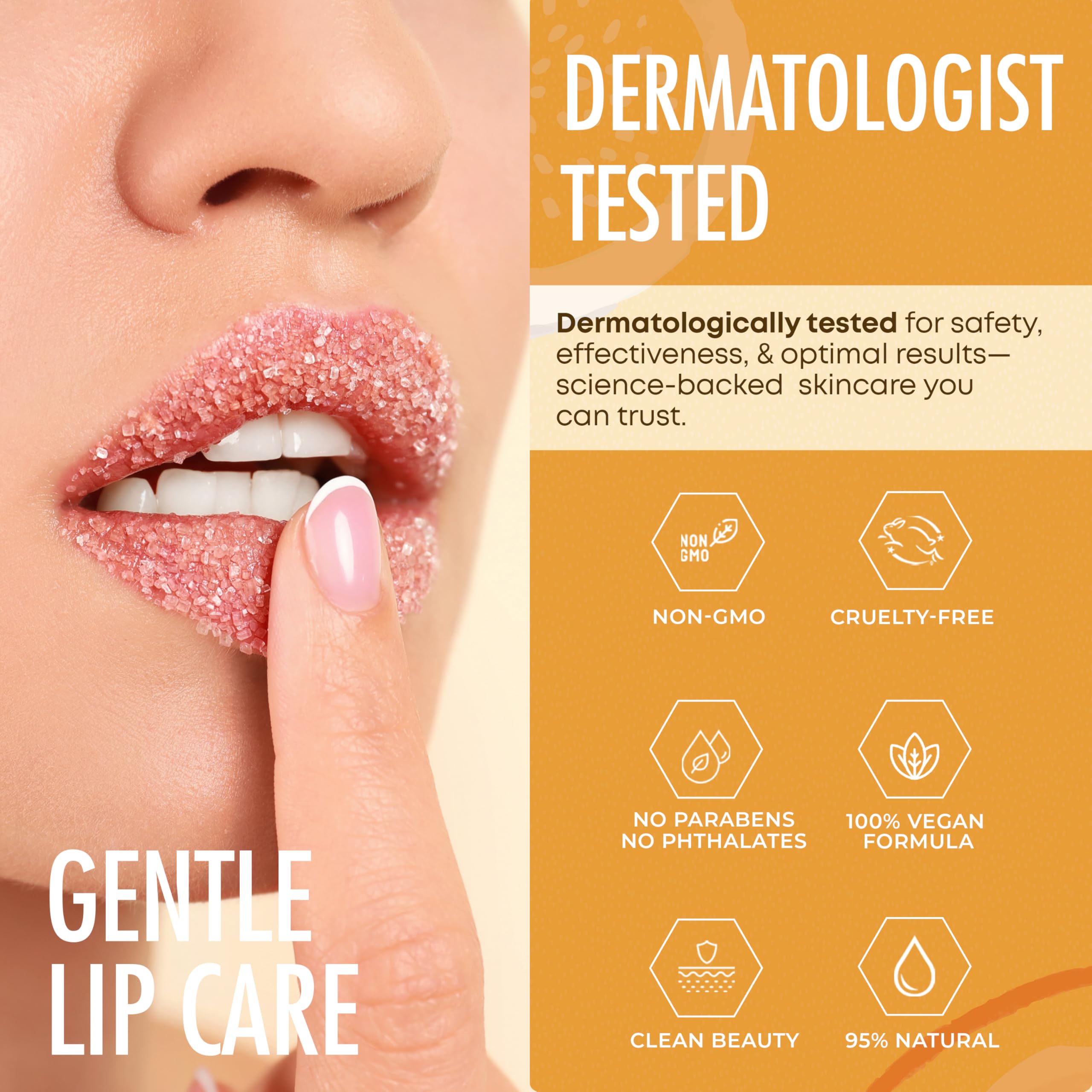 Sundae Glow Exfoliante labial Mango Vanilla – Dermatológicamente probado, antienvejecimiento, cuidado de la piel coreano, exfoliación profunda e hidratación – Labios suaves, regordetes – Belleza 7