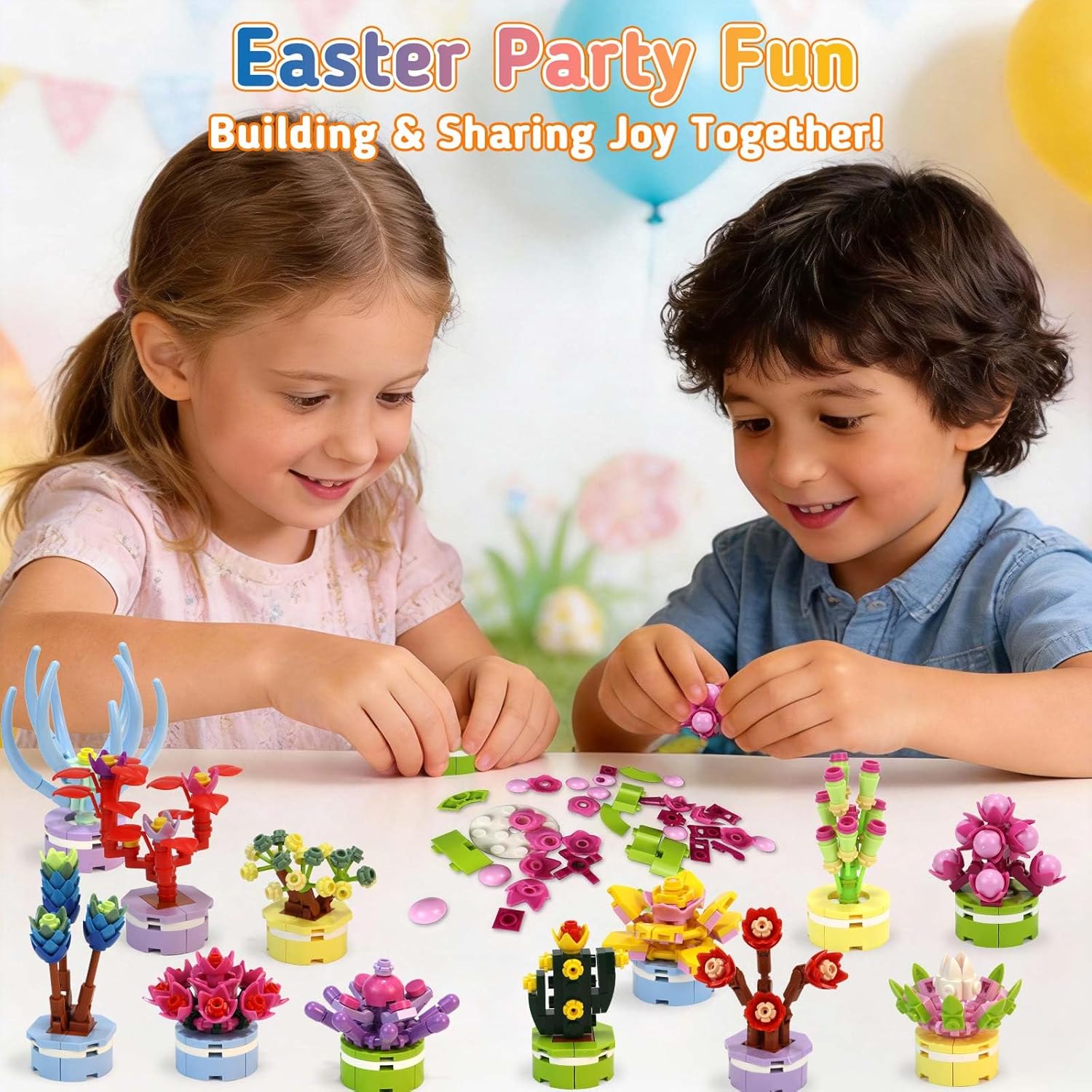 12PCS Easter Eggs with Succulent Building Blocks - for Easter Basket Stuffers/Fillers, Easter Egg Hunts, Easter Theme Party Favors & Gifts (Teens & Kids)