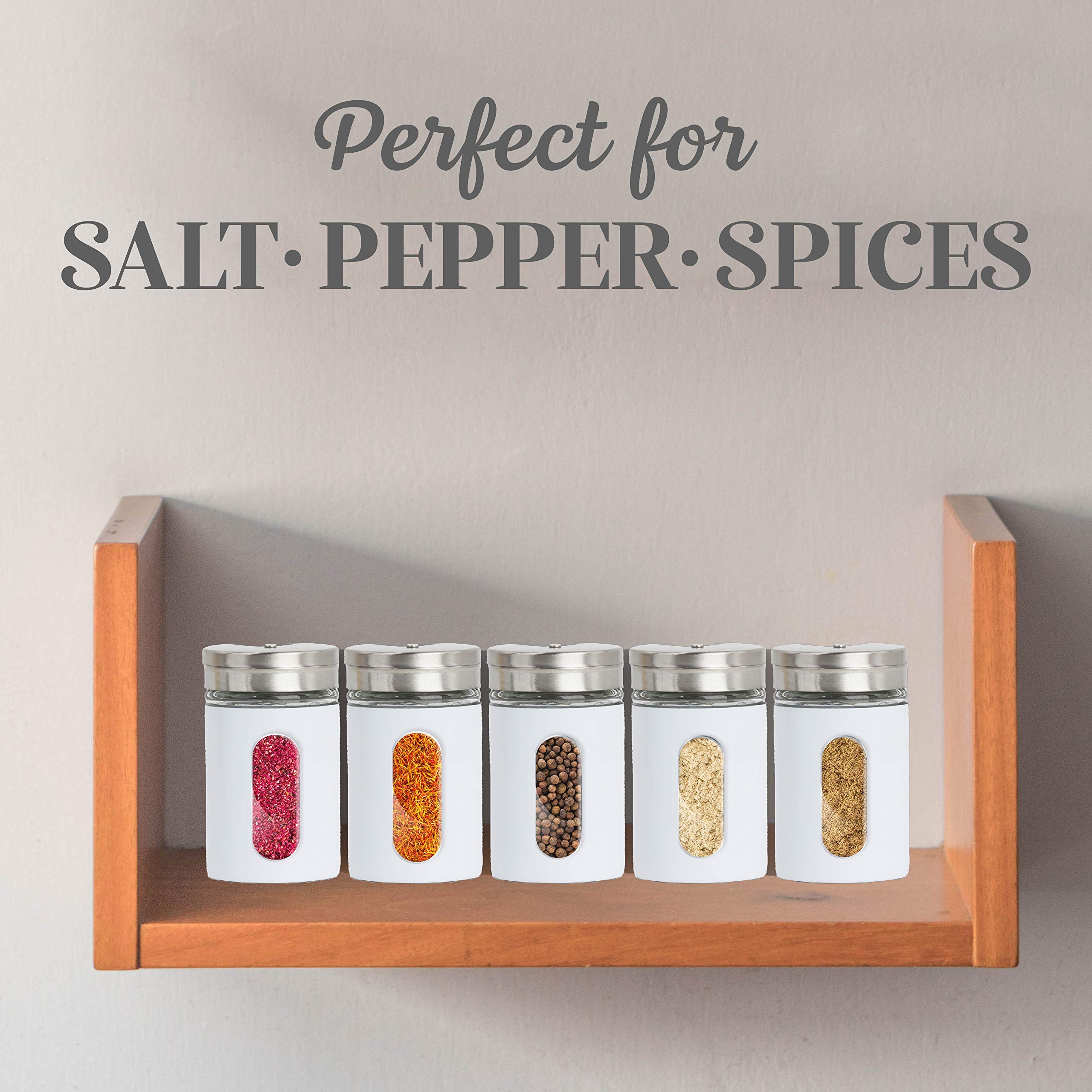 Amazon | ホワイトソルトペッパーシェーカー レトロスパイスジャー