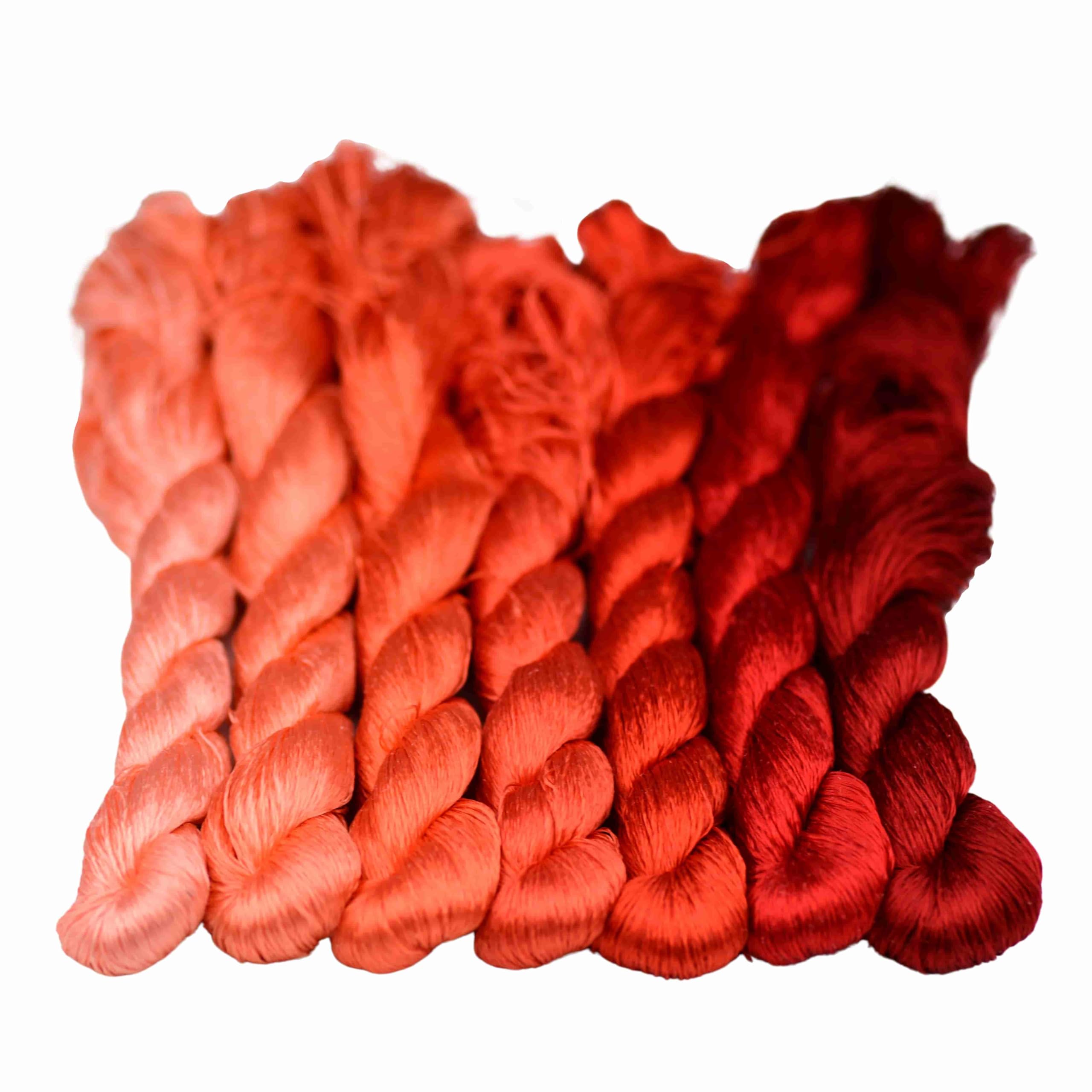 MINGGUXIUYI Natural 100% Silk Thread, Handmade Embroidery Thread Silk Floss 7 Colors 110m Each (07)