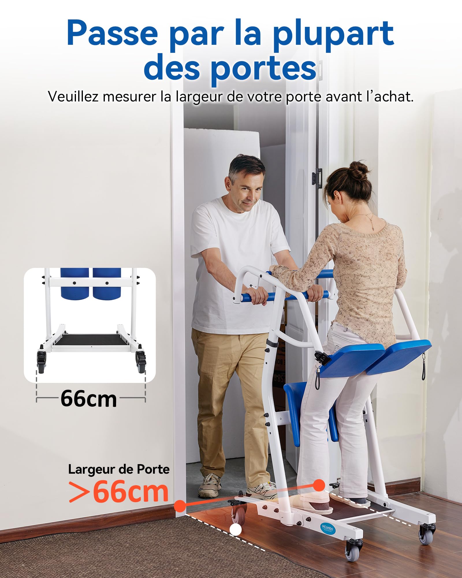 MCombo Aide au Lever pour Personnes Handicapées, Verticalisateur de Transfert avec Ceinture, Lève-Personne pour Aide au Transfert des Personnes Âgées, Assistance à la Station Debout à Domicile