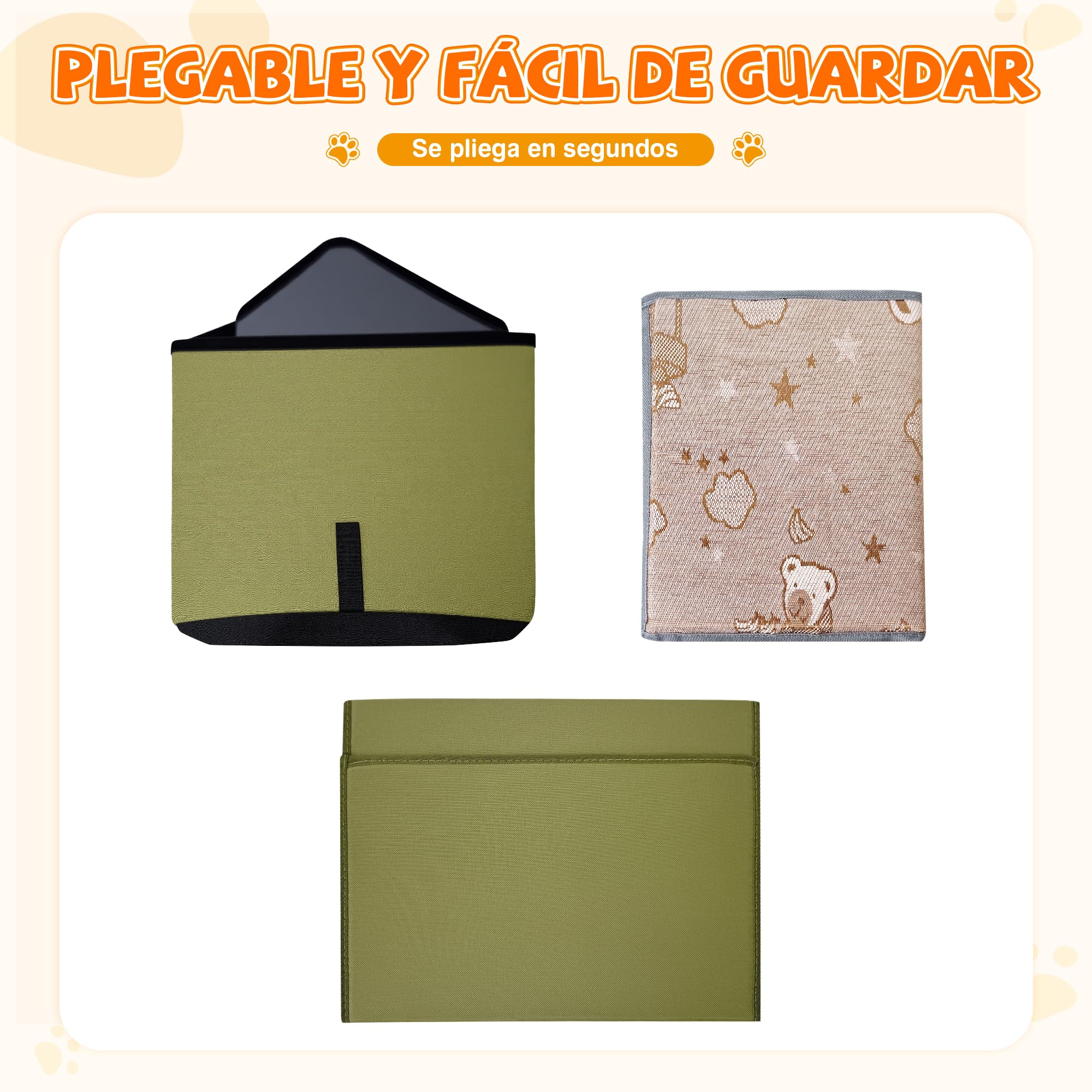 ALLSOPETS Casa para Gatos Exterior Impermeable, Caseta Gato Plegable y Resistente a la Intemperie, Refugio Cálido para Gatos o Perros Pequeños Interior y Exterior (Verde Bosque)