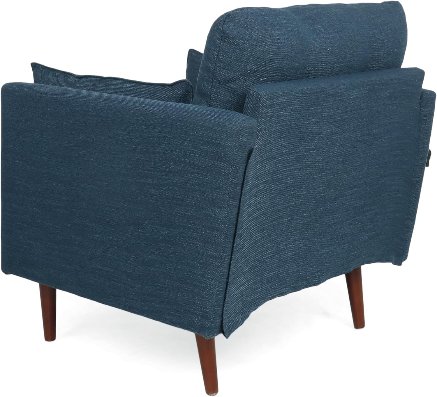 GDFStudio Tufted Club Chair Accent Armchair Accent Arm Reading Chair for Living Room Upholstered Button Armchair Lounge Chair with Comfy Cushion Wooden Leg for Bedroom Office, Navy Blue