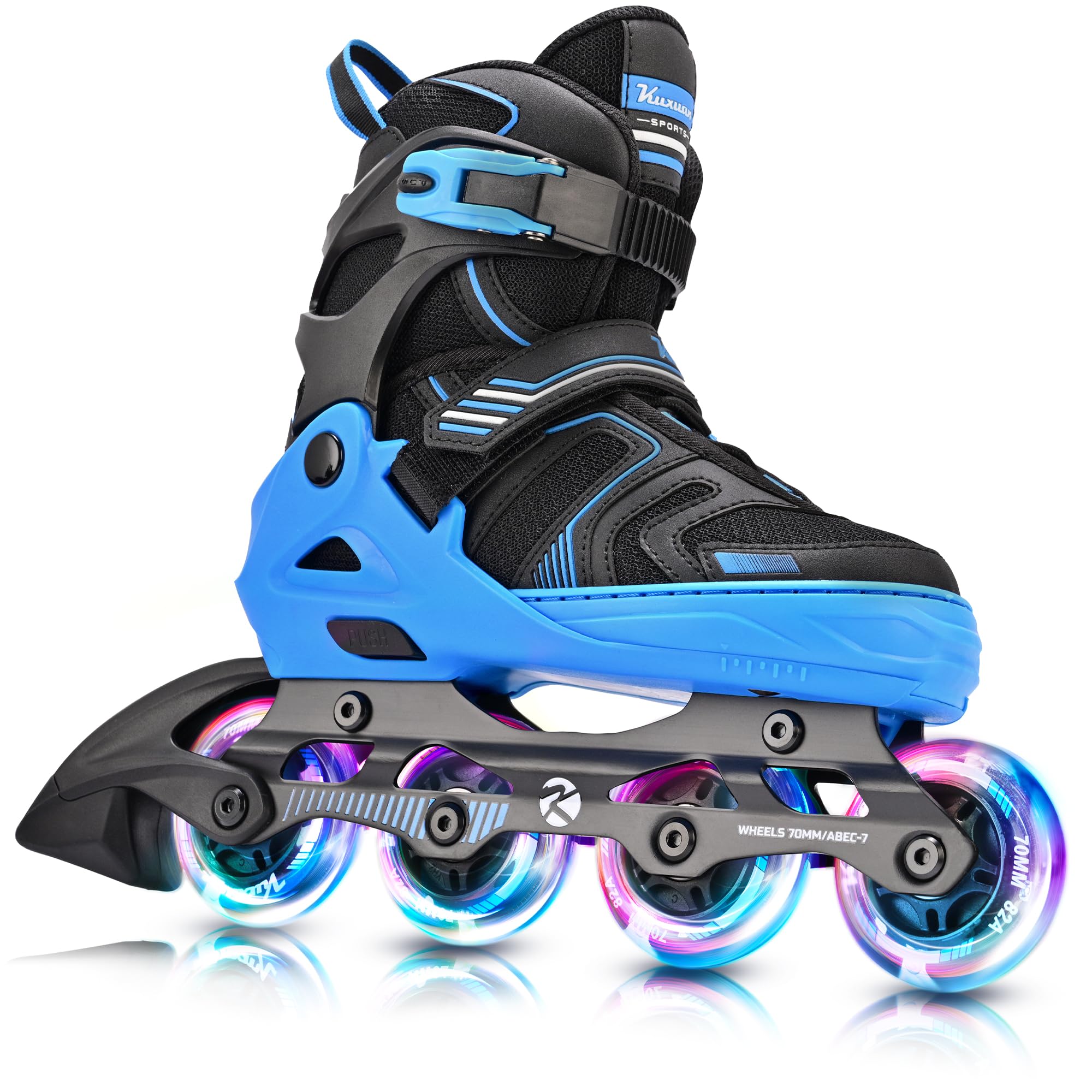 Kuxuan Skates Patins à roulettes réglables pour garçons, filles, enfants avec roues lumineuses, pour adolescents, débutants, femmes