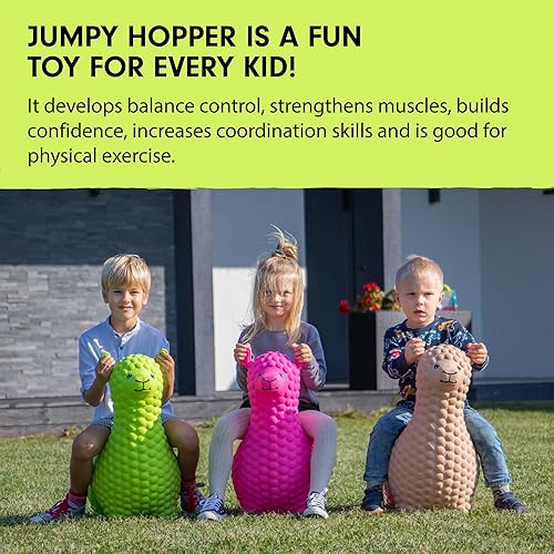 Miniatura 4 de GERARDO'S Juguetes - Tolva de animales hinchables para niños - Alpaca beige  23 x 9 x 20 pulgadas  Juguetes para niñas y niños pequeños  Animal