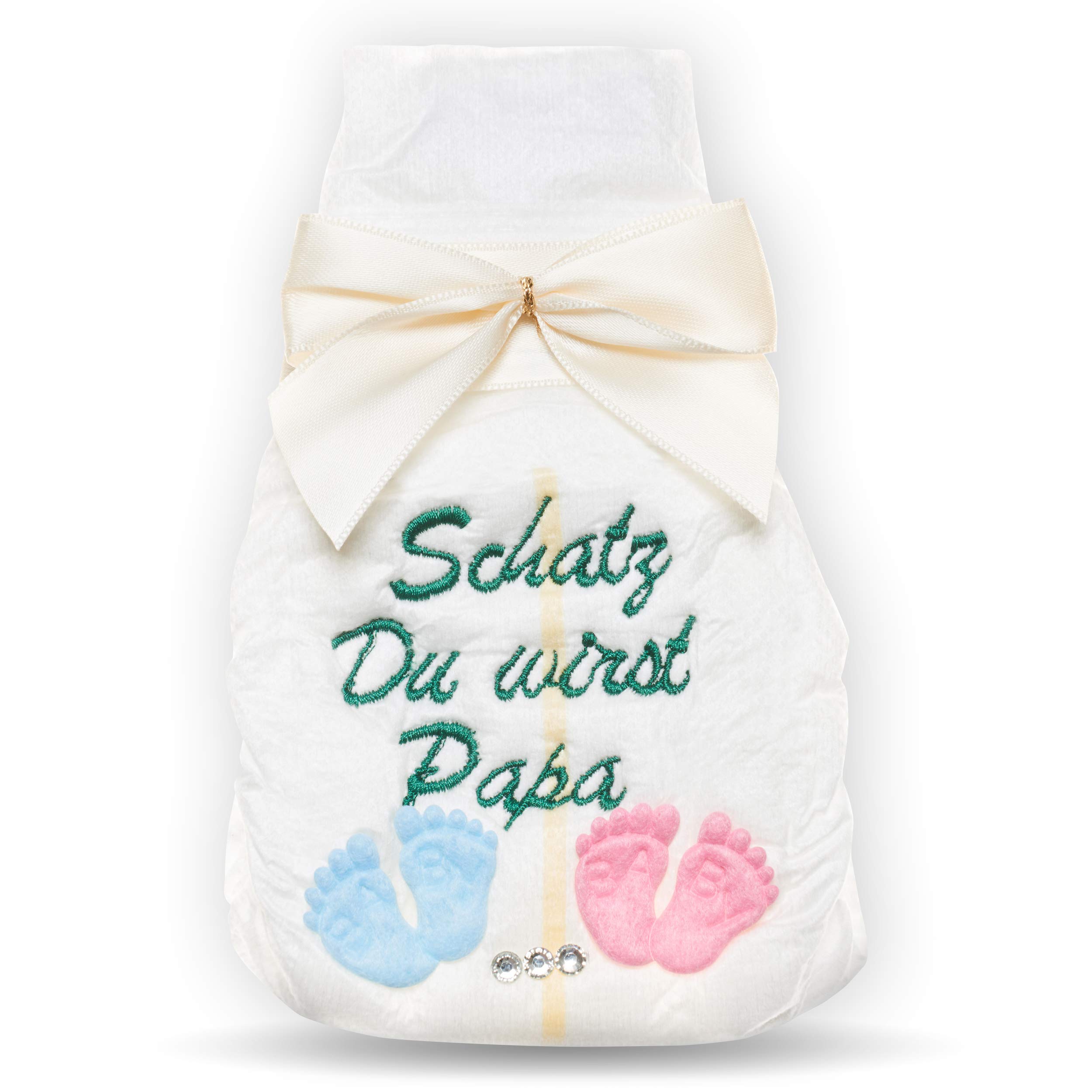Schatz Du wirst Papa, Tanjo Embroidered Nappy, Announcement Pregnancy, Treasure I'm Pregnant Gift, Pregnancy Surprise