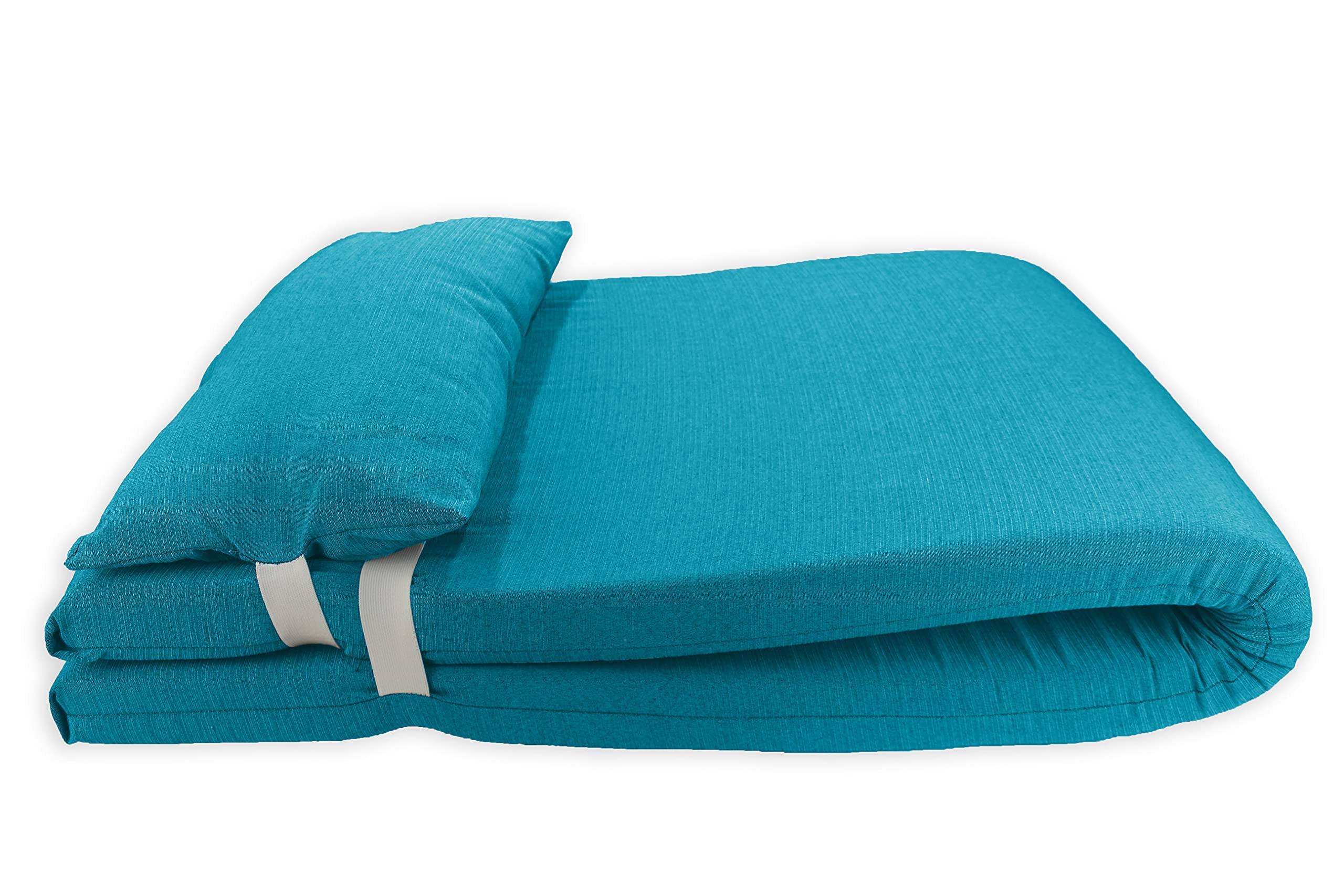 Colchón para Tumbona con Cojín. Cojín 180x60x6 Desenfundable, Cómodo y Elegante. Ideal para Jardín, Piscina, Playa, Terraza y Balcón. (Azul, 1)