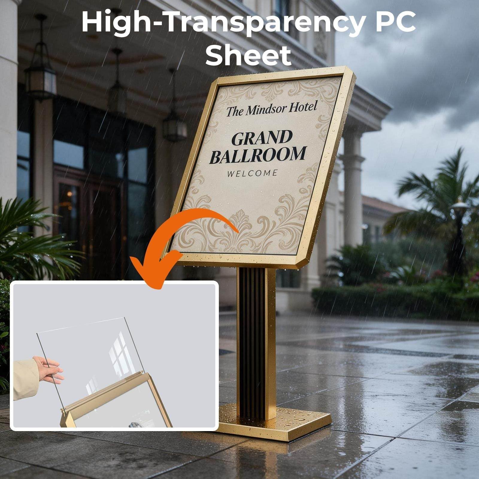 Caballete Publicitario con Muestra Horizontal y Vertical Elegante Silver
