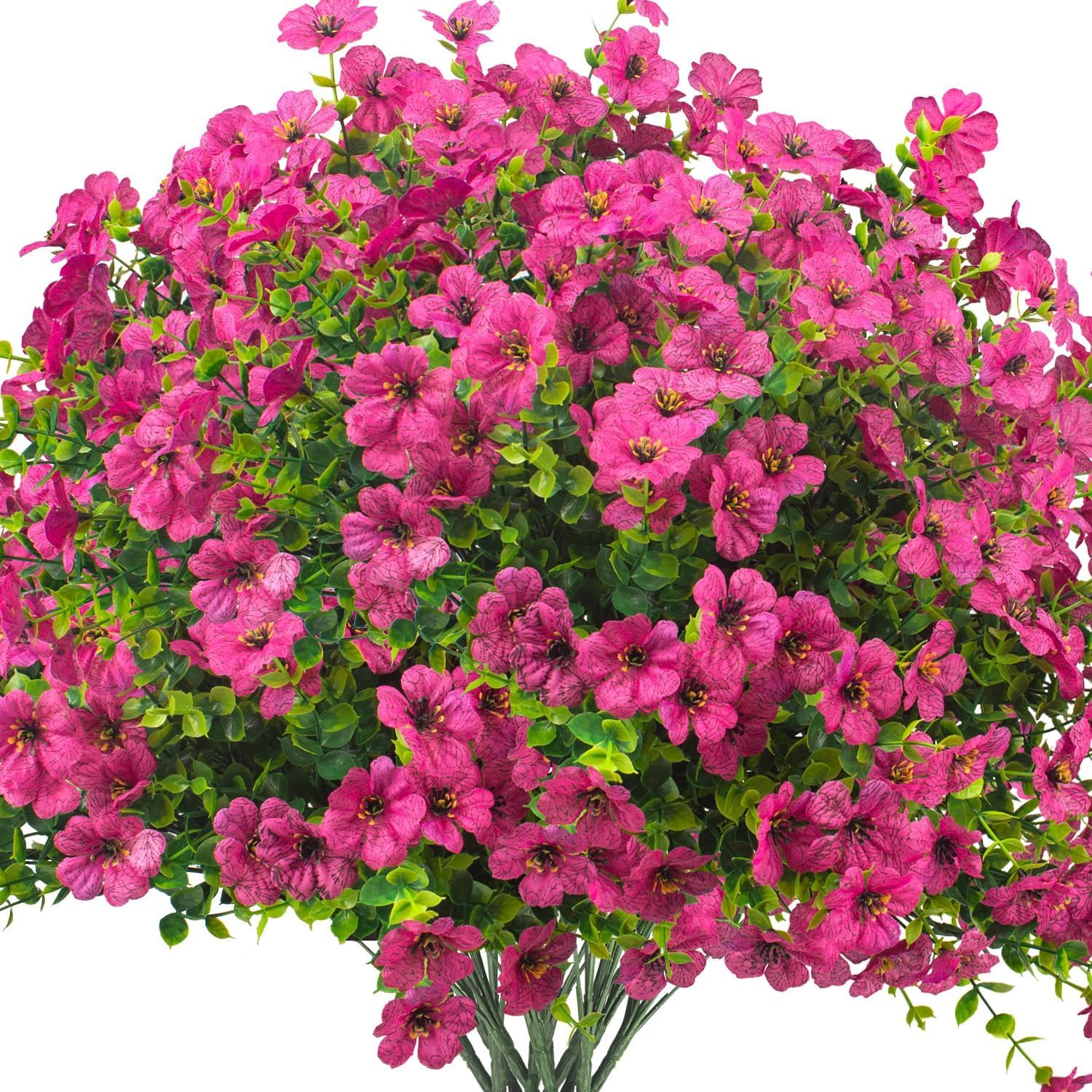 Dekorly Artificial Fake Daisy Flowers for Outdoor Spring Decoration,Faux Silk Colorful Daisy Realistic for Outside Porch Patio Home Yard Garden Planters Pots Window Box (Pink, Pack of 4)-image-33