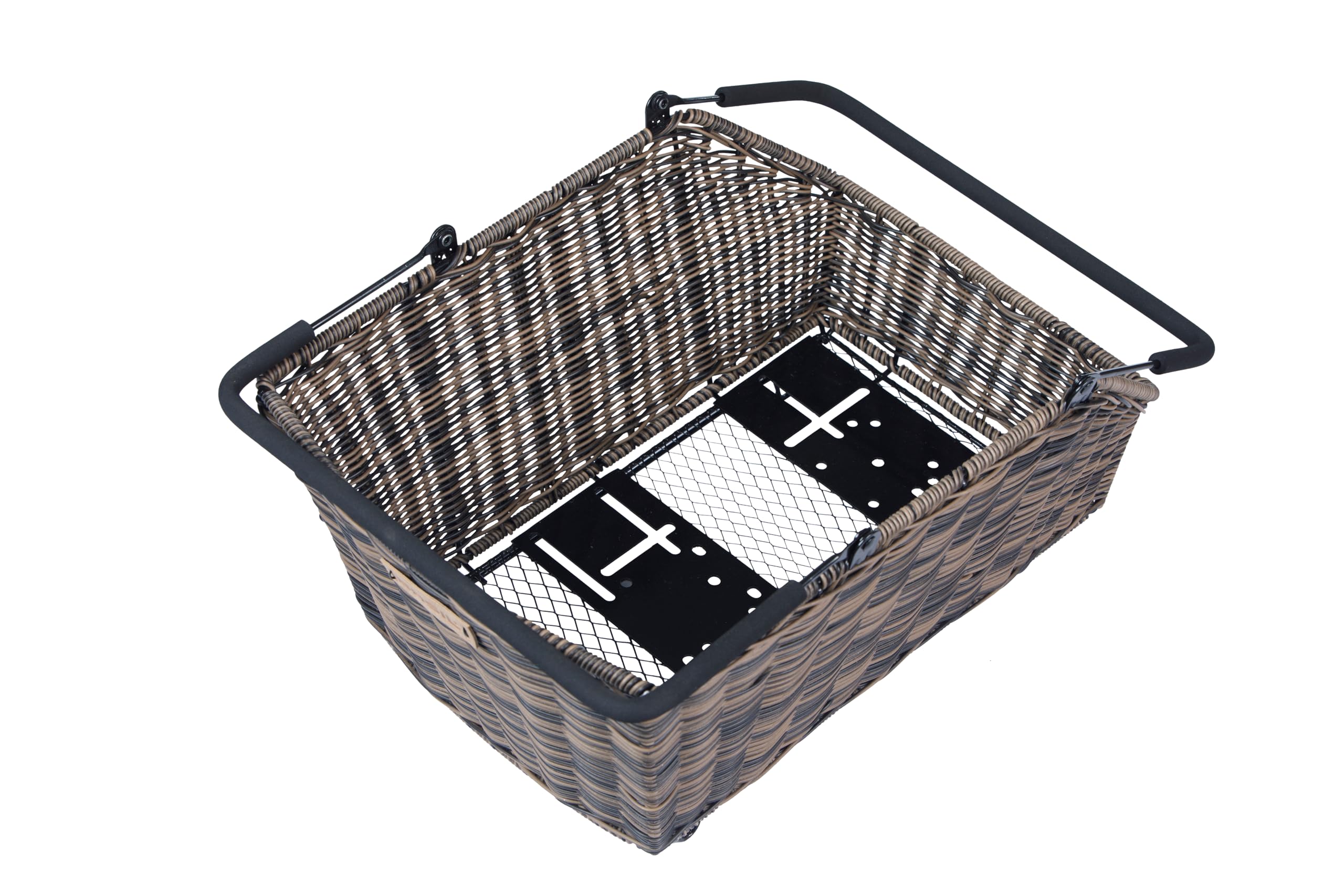 Basil Cento Fahrradkorb – Hinterrad – Multi-System – Rattan Look – wetterfest – 22 Liter – Braun