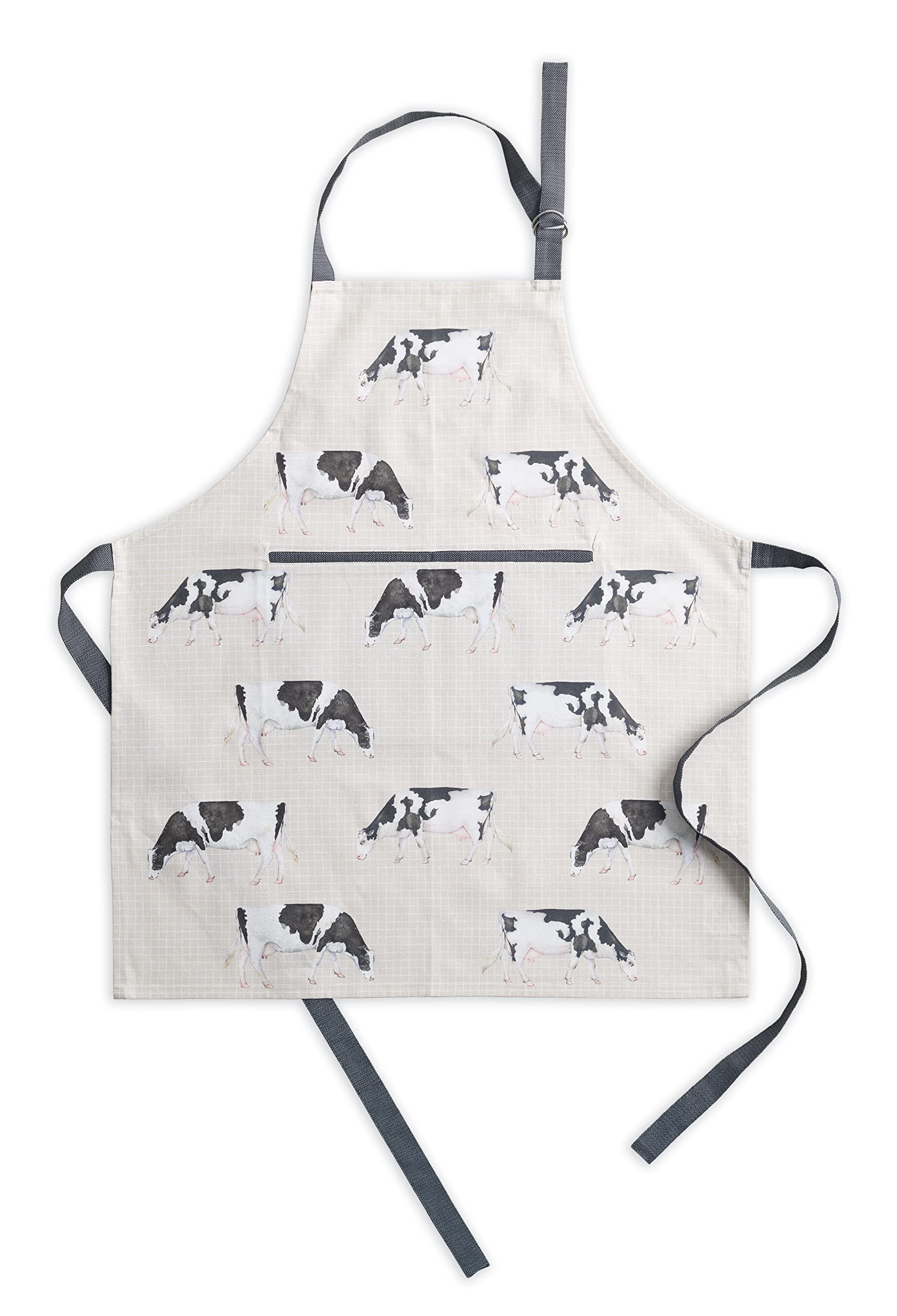 Maison d' Hermine Delantal de 100% algodón, 1 pieza, correa ajustable para el cuello, delantal con bolsillo central y cintas largas para hombre y mujer