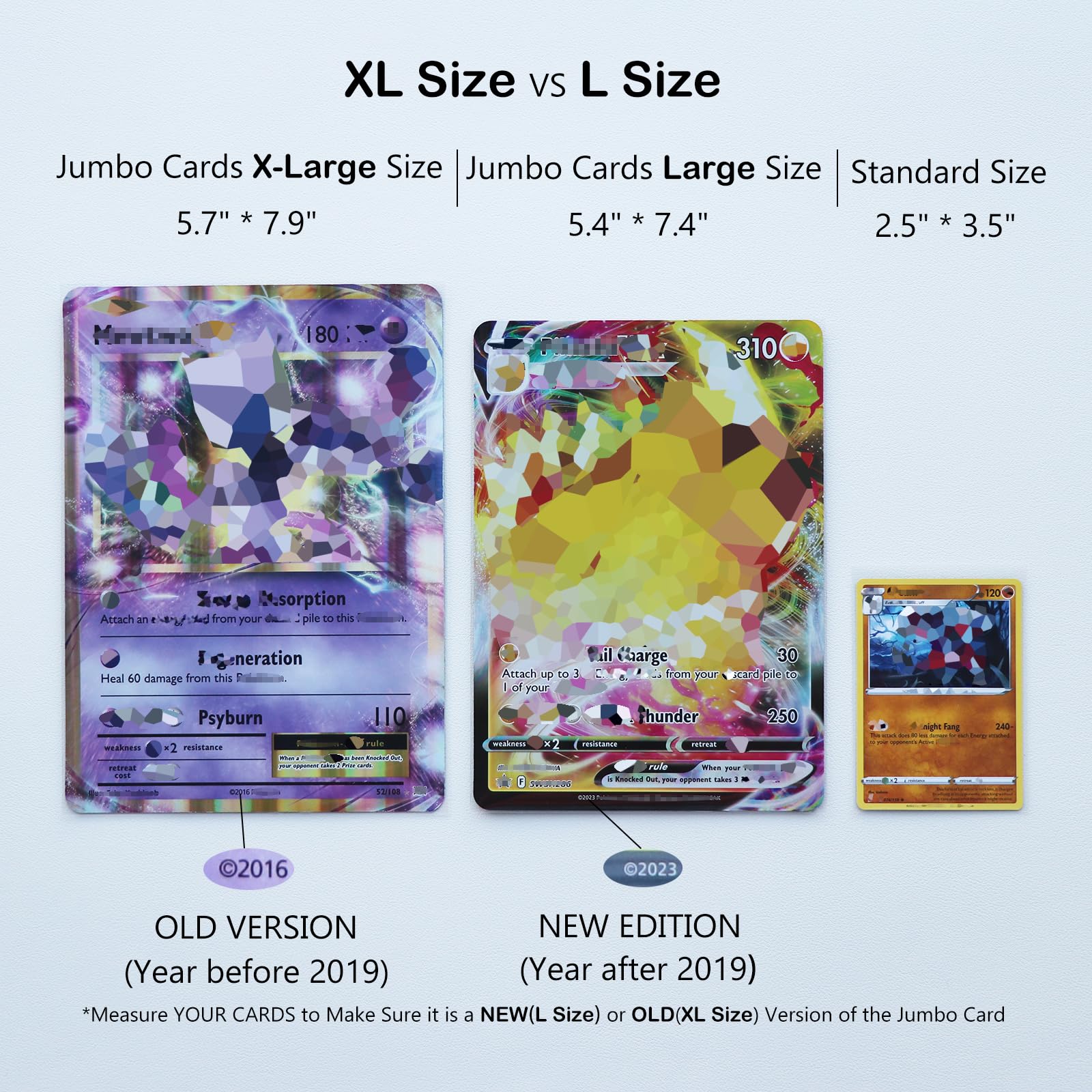 Rayvol Jumbo Card Sleeves Size L:5.4 x 7.4 Inch - Card Sleeves for Oversized TCG Trading Cards (50pcs)