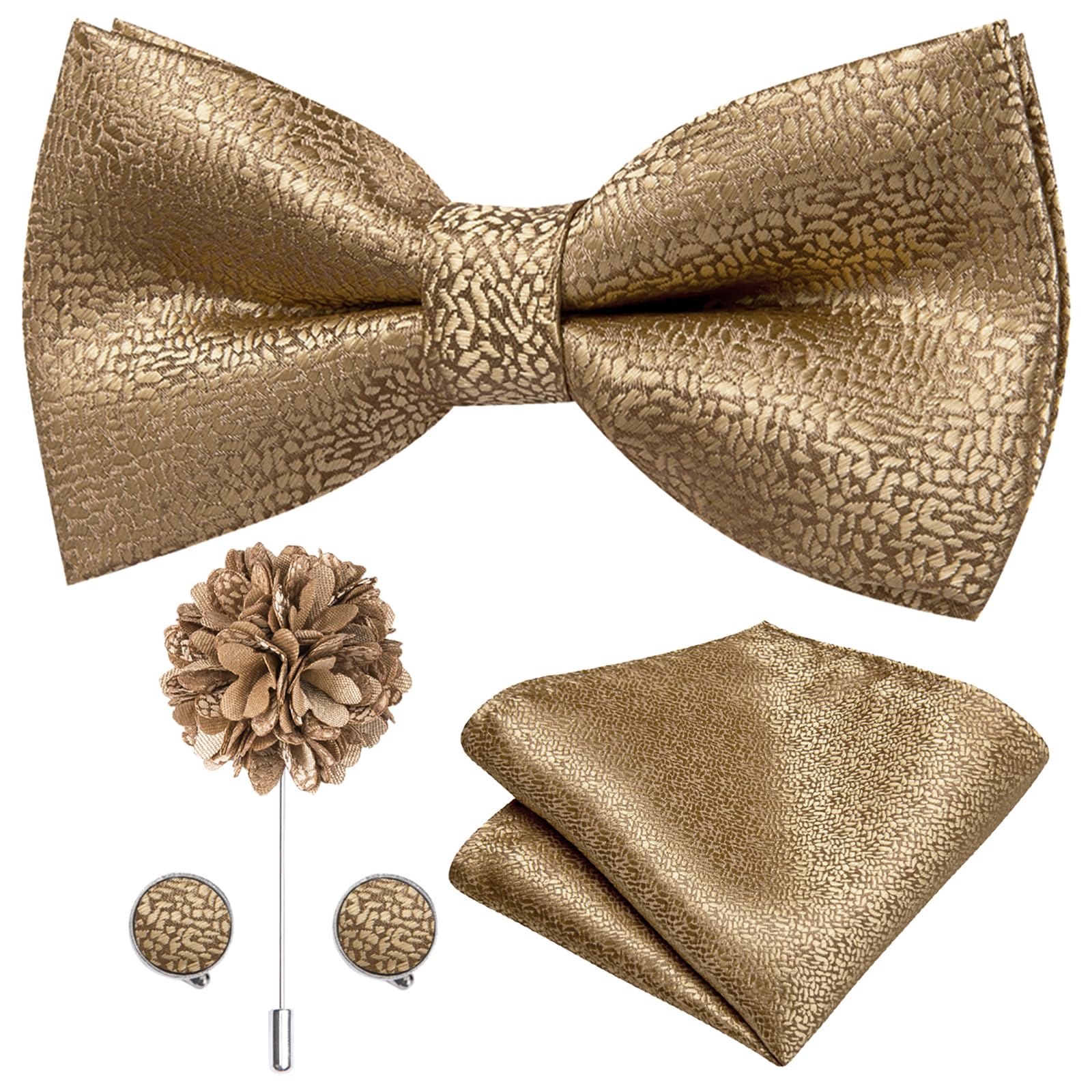 Dubulle Mens Paisely Silk Tie for Men Necktie and Pocket Square Set