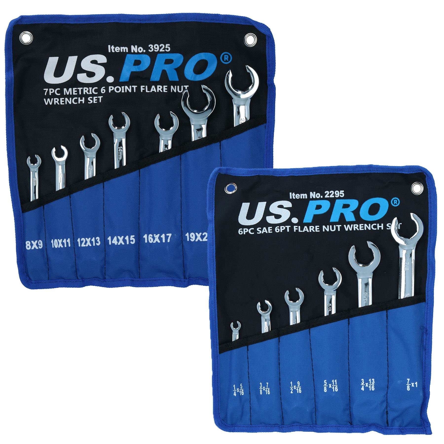 AB Tools 13pc Metric + Imperial Flare Nut Brake Gas Fuel Pipe Spanner Wrench Sets