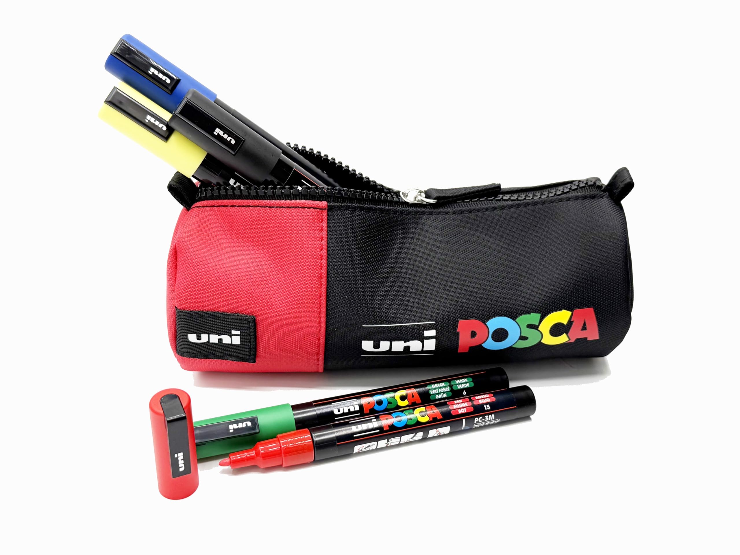 Posca – Uni Mitsubishi Pencil – Estuche con 5 marcadores – Rotulador de pintura acrílica a base de agua – todo soporte – Papel, textil, vidrio, guijarro, madera