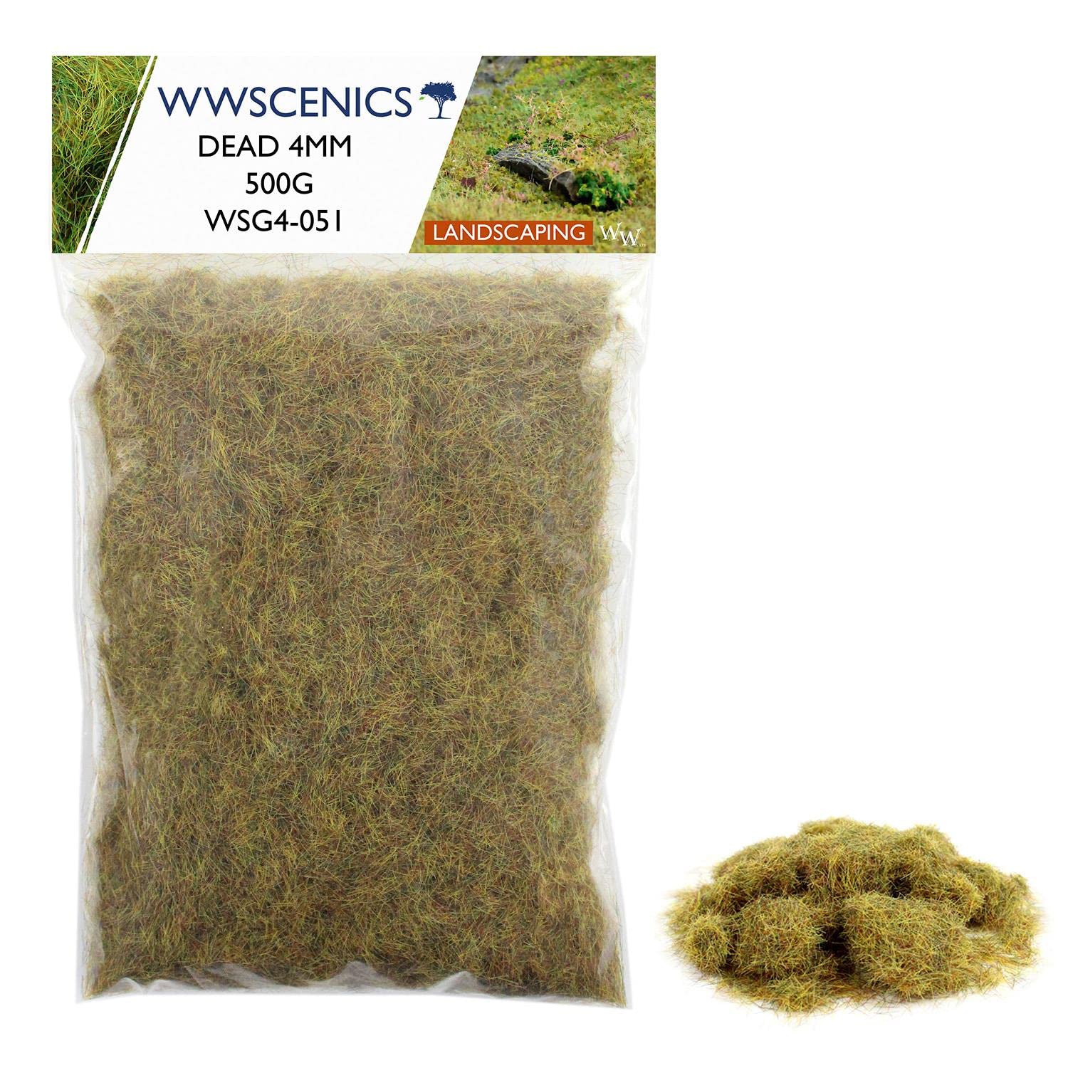 WWS War World Scenics WWScenics | 4mm Abgestorbene Statische Grasfasern | 500g | WSG4-051 | Streugras für Modellbahn und Modellbau