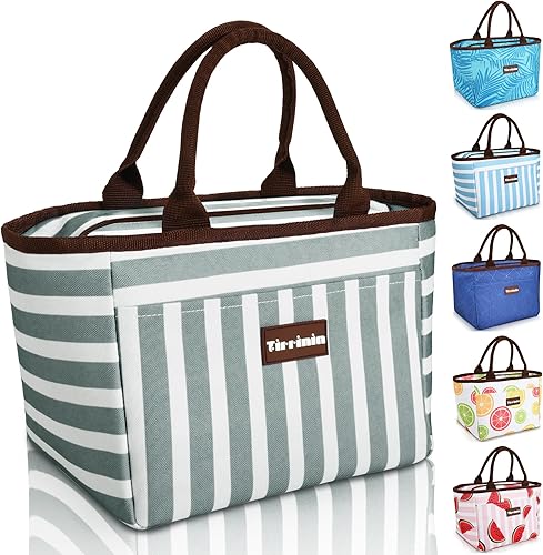 Tirrinia Bolsas de almuerzo para mujeres y hombres, bonita bolsa de almuerzo aislada para niñas, lonchera a prueba de fugas de moda para adultos y