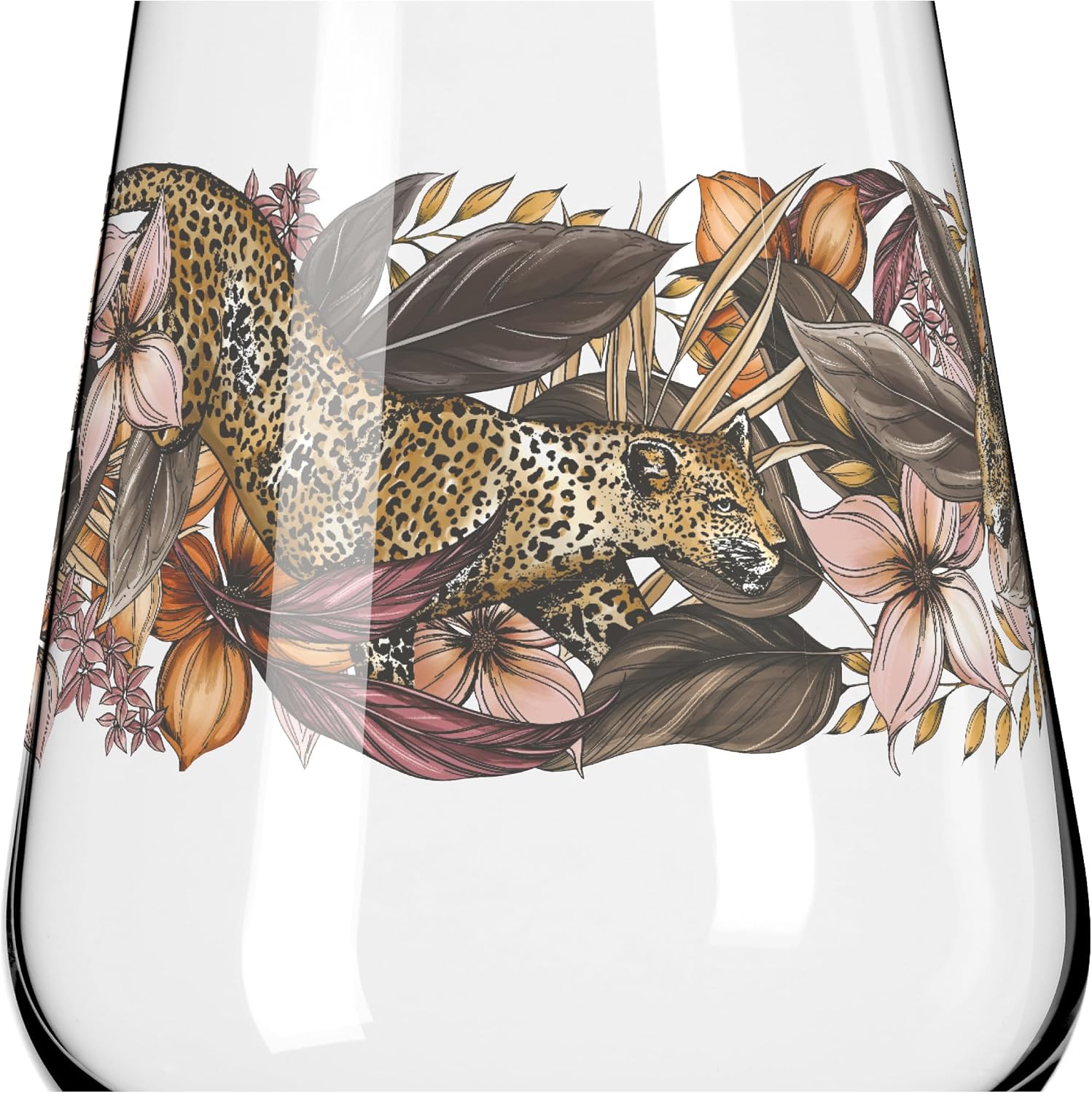 Ritzenhoff 3911002 Universal Glass Set of 2, 500 ml, Shadow Fauna Set No. 2, Jungle Motif, Colourful, Made in Germany