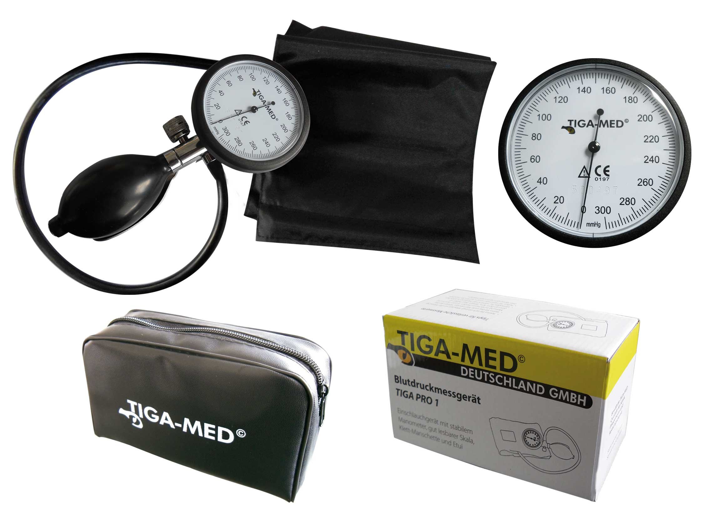 Tiga-Med - Tensiómetro de brazo profesional (K 1 + estetoscopio de doble cabezal), color morado