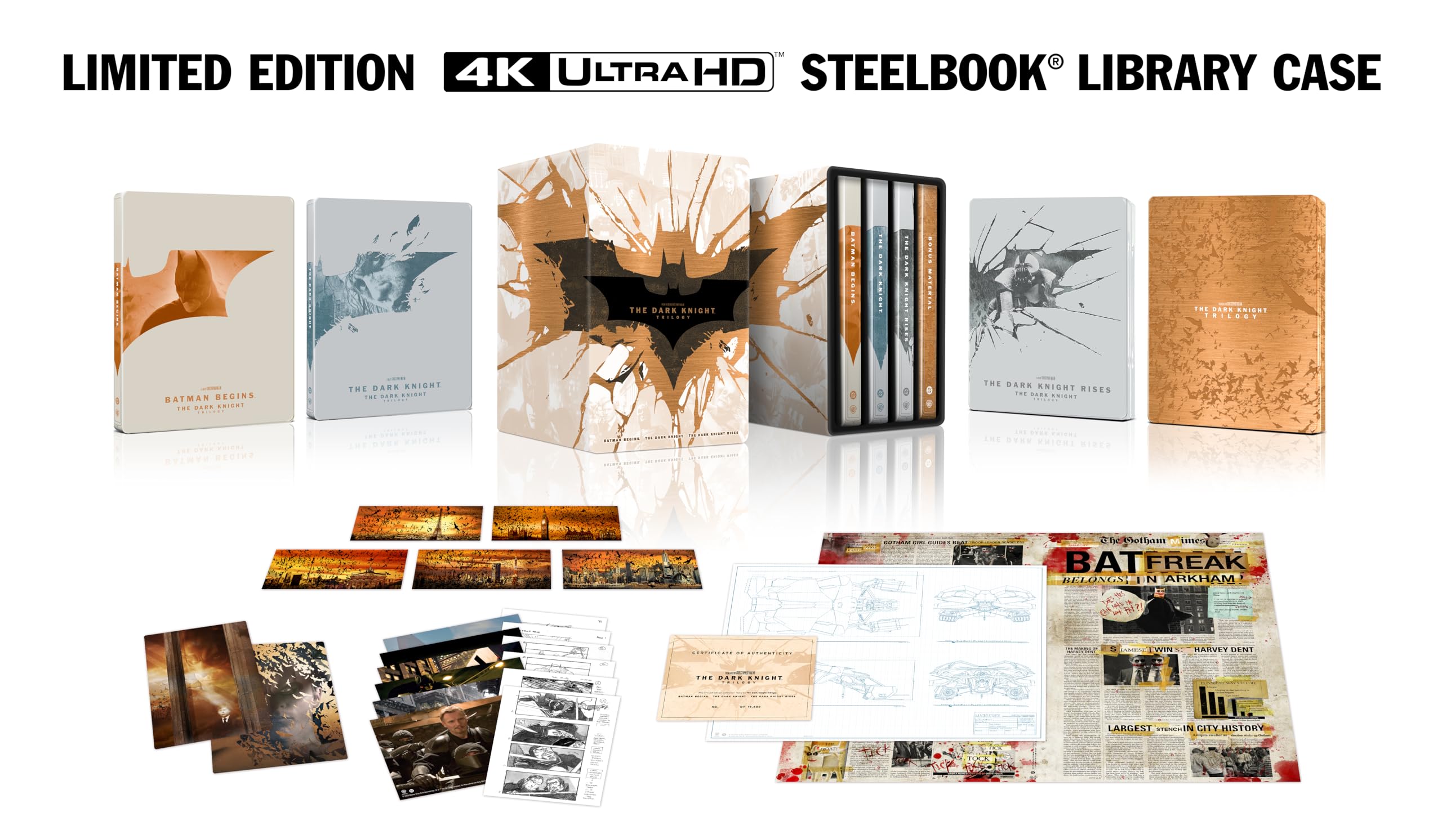 The Dark Knight Trilogy - Amazon Exclusive 4K Ultra HD Steelbooks Blu-ray Digital