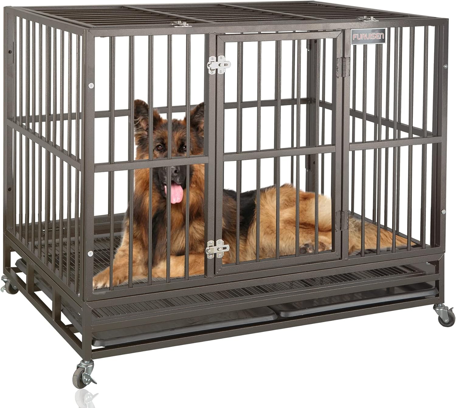 46 Inch Heavy Duty Indestructible Dog Crate Cage Kennel