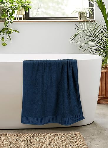 Miniatura 5 de GLAMBURG Juego de 2 toallas de baño de gran tamaño 100% algodón, 28 x 55 pulgadas, ultra suaves, altamente absorbentes, compactas, de secado rápido