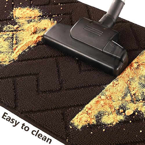 Miniatura 4 de hicorfe Juego de alfombras y tapetes de cocina, 2 piezas de polipropileno súper absorbente, tapete antideslizante suave y cómodo, lavable para