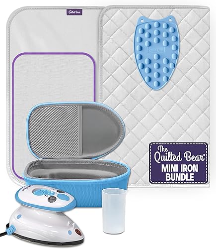 Miniatura 10 de The Quilted Bear Plancha de Vapor Mini Premium – Plancha de viaje mini ligera para acolchado sin esfuerzo y ropa sin arrugas con estuche de