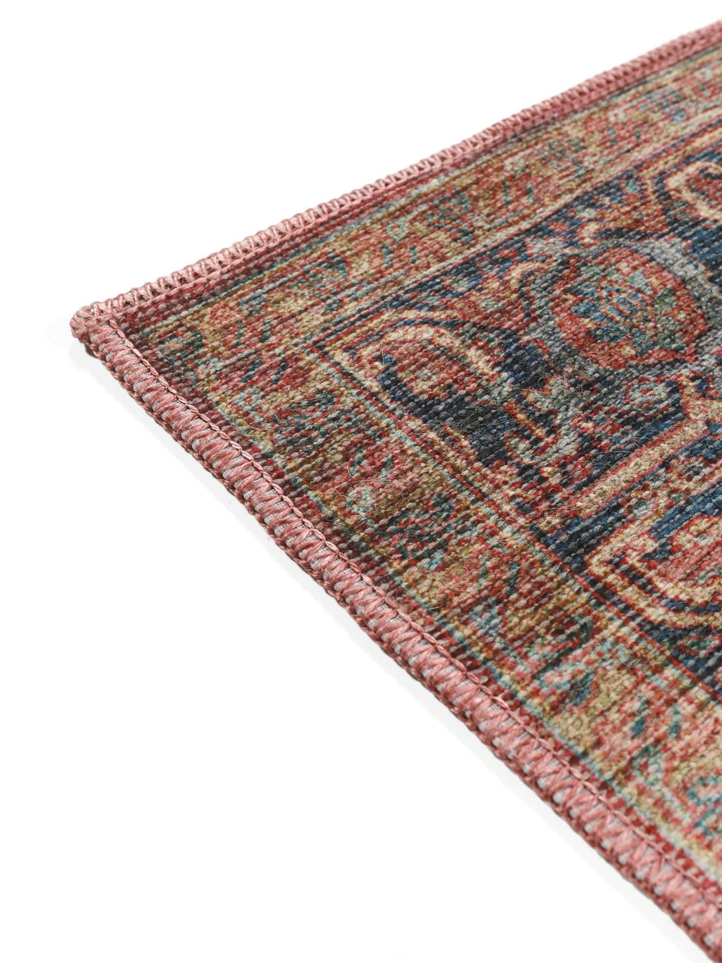 RugVista Khalifa Oriental, Tappeto, Orientali, 160 x 230 cm, Rettangolare, Pelo corto, Soggiorno, Camera da letto, Cucina, Lavabile in lavatrice, Rosso