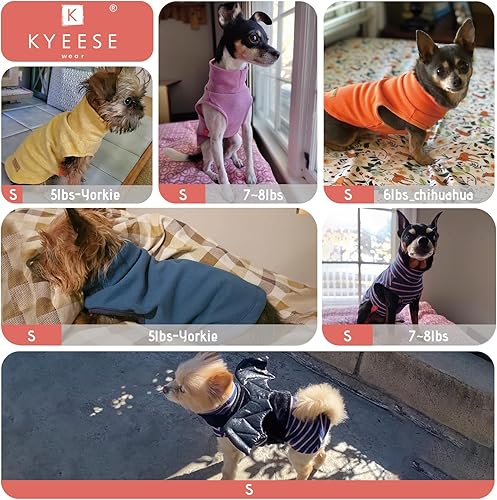 Miniatura 5 de KYEESE Paquete de 2 abrigos para perro, cuello alto, suéter elástico para perro, súper suave, abrigo para perros pequeños y cachorros, diseño sin