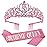 Birthday Queen Sash and Crystal Tiara Set Tiara and Crowns for Women COCIDE Birthday Gift for Girl Kit Decorations Set Rhinestone Hair Accessories Glitter Stain Silk Sash for Party