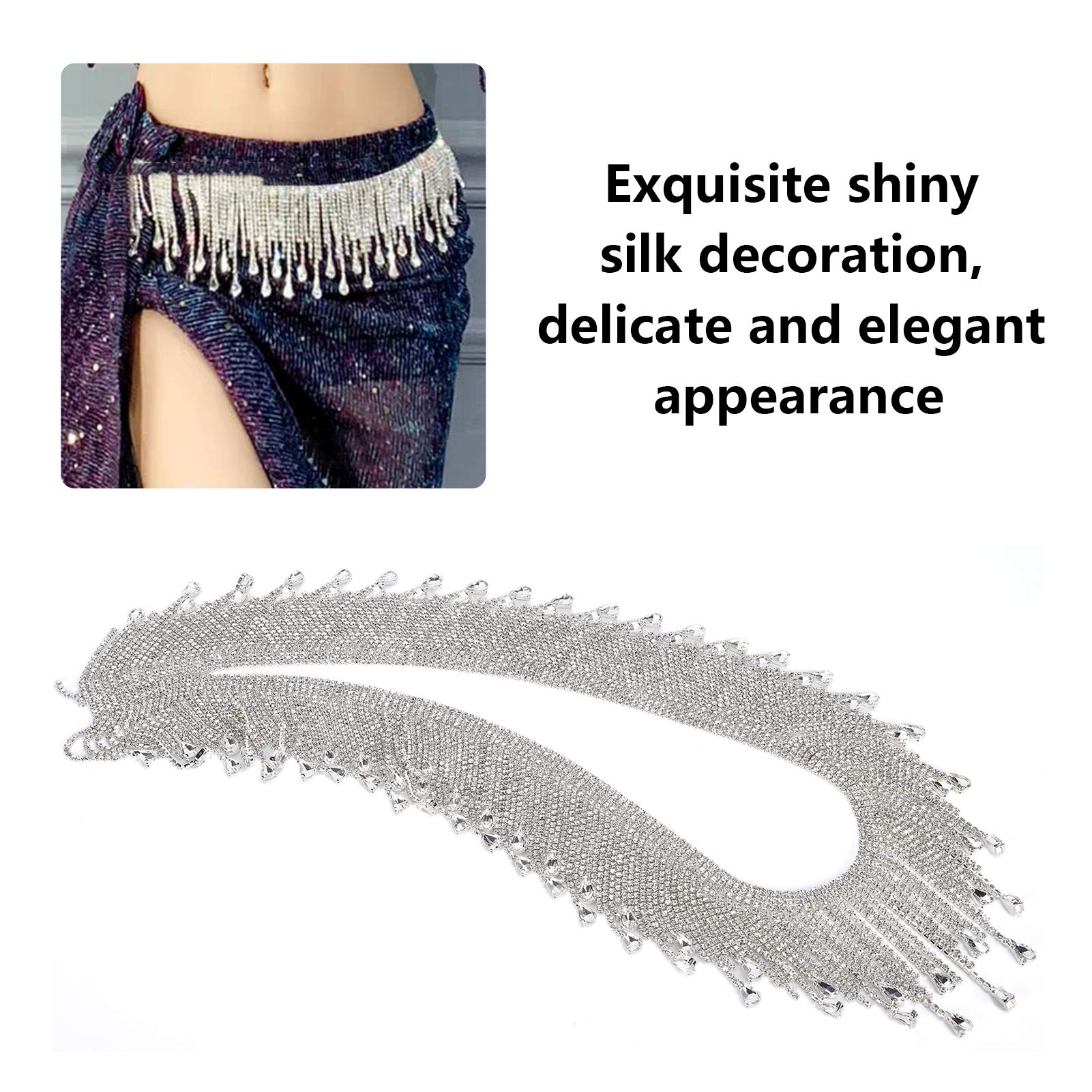 Catena Di Strass Per Sposa, Frange Nappe Di Cristallo, Lunga 93 Cm, Per Abiti E Accessori Fai Da Te - 5