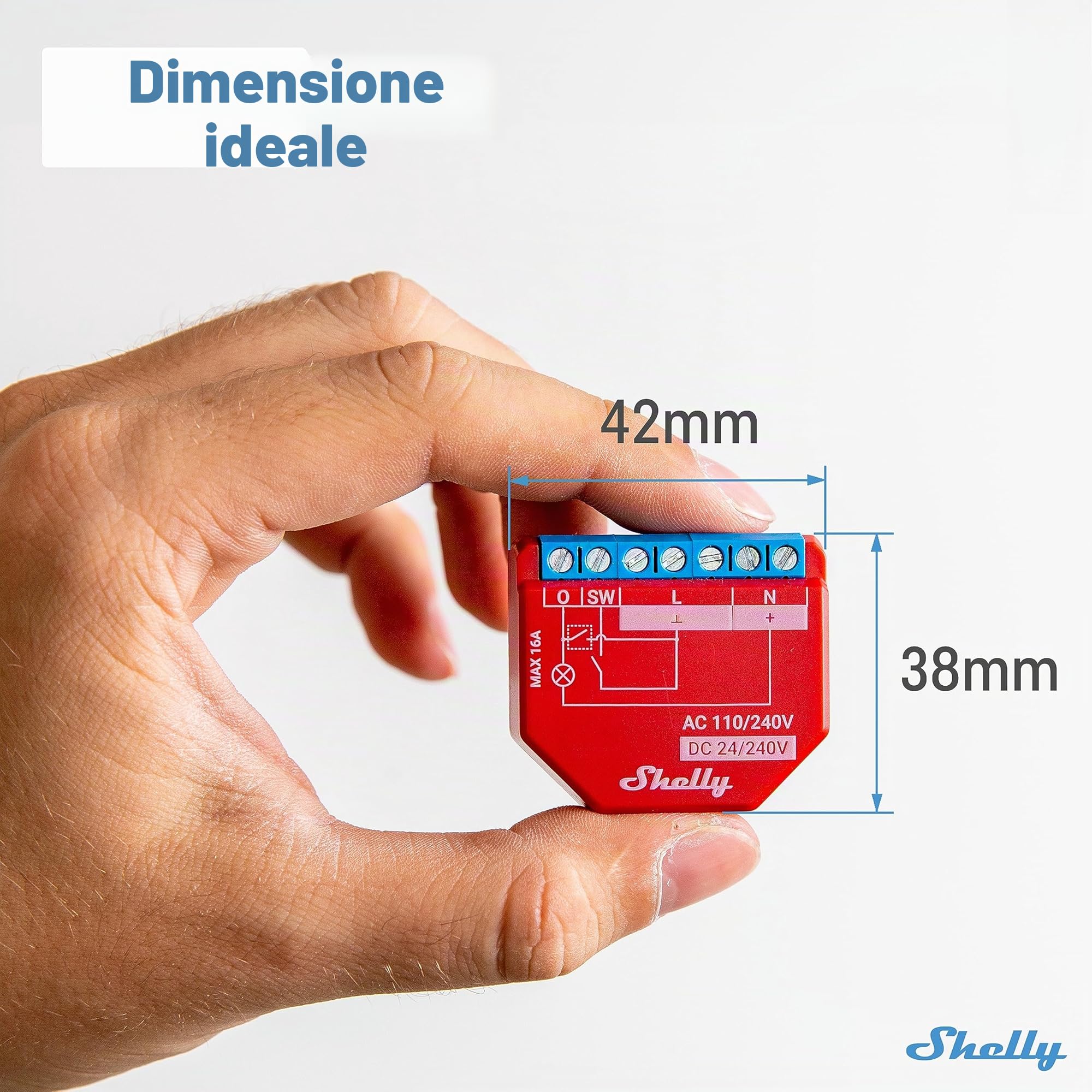 Shelly Plus 1PM | Wi-Fi e Bluetooth Smart Relè Interruttore con misurazione della potenza | Automazione domestica | Compatibile con Alexa e Google Home | Nessun hub necessario | Controllo