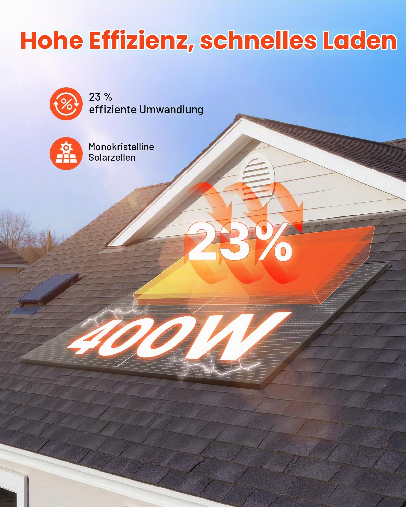 VEVOR Monokristalline Solarmodule 400 W, 2er-Pack, PV-Modul mit MC4-Ausgangsleistung & Aluminiumrahmen, Solarpanel IP65 wasserdicht, netzunabhängiger Balkonkraftwerk für Auto, Boot, RV, Flachdach
