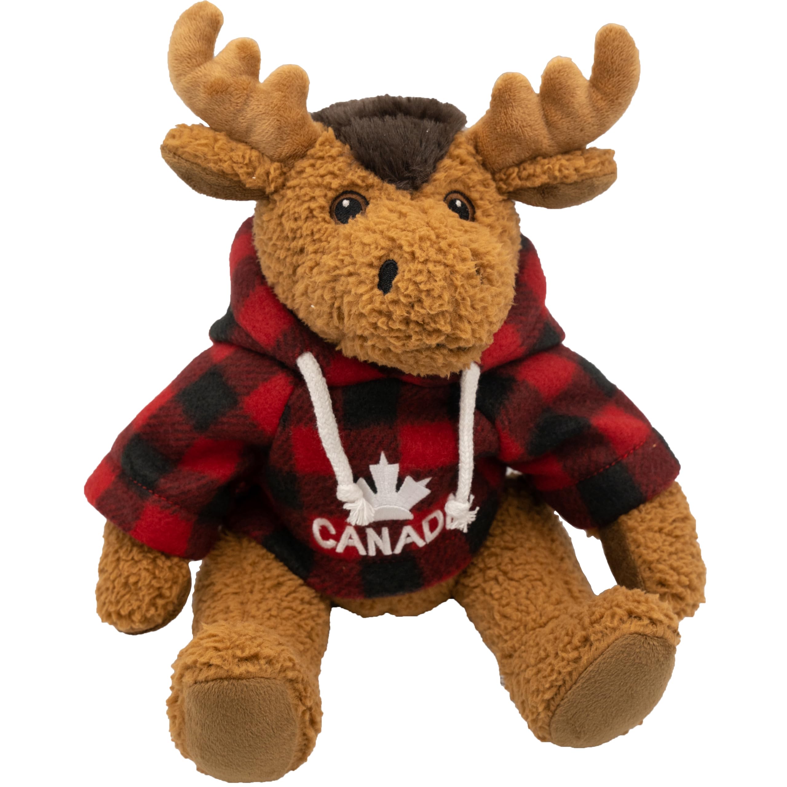 The Stuffed Animal House 10 Inch Moose Plush Animal, Red Jack