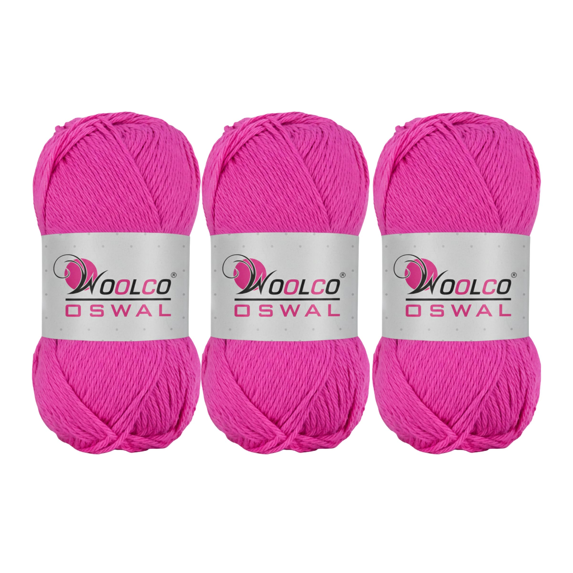 Bliss Cotton Yarn DK Weight – Soft & Breathable Knitting and Crochet Yarn for Sweaters, Scarves, Baby Items, DIY Crafts & Home Décor Projects - Rose (Pack of 3, 100g Each)