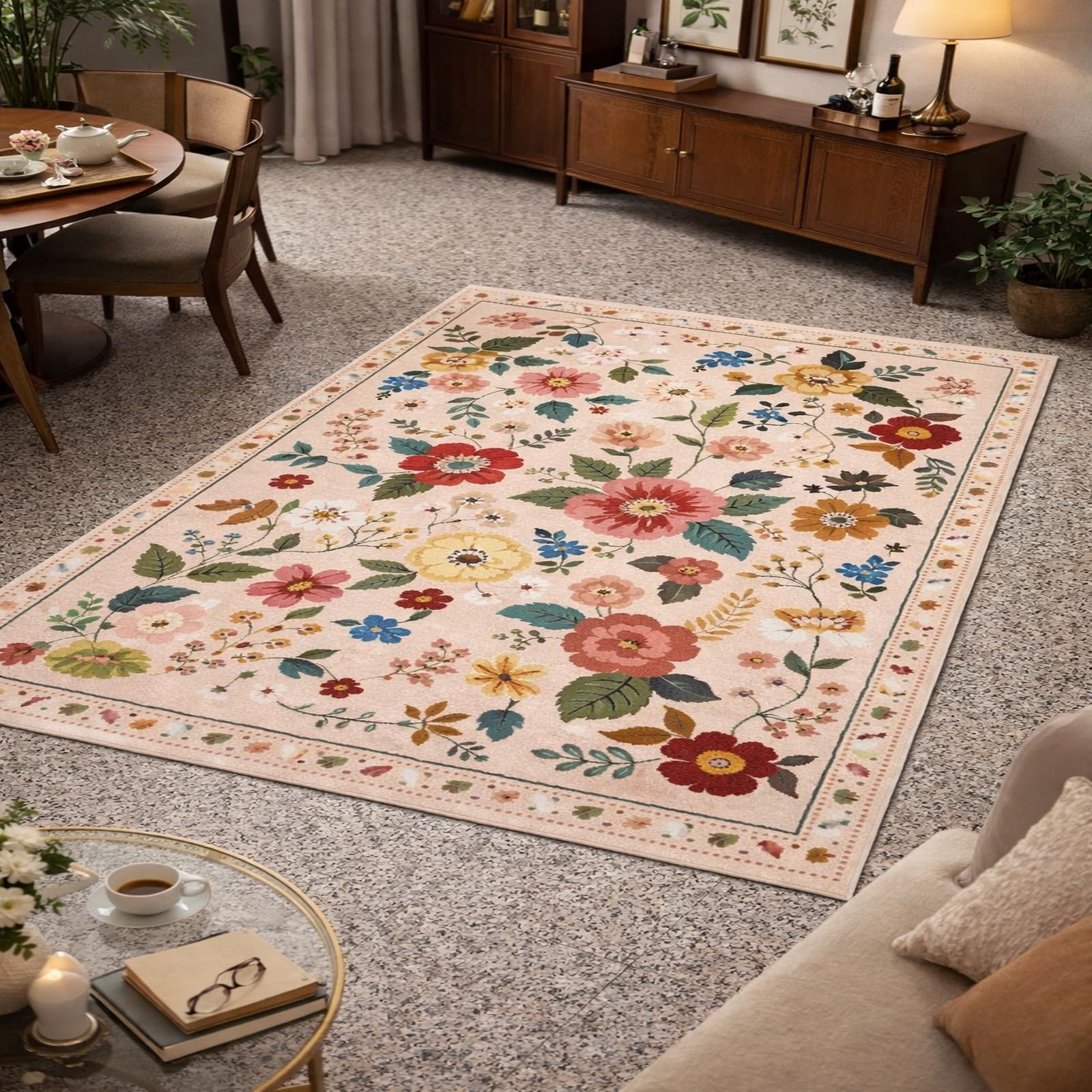 Alfombras lavables Rururug 120x160 evita resbalones con esta alfombra rosa suave moderna