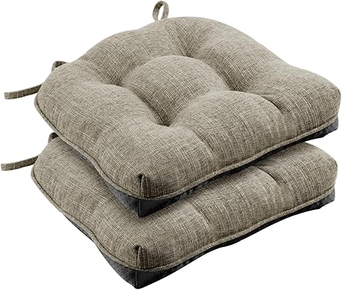 Wellsin Cojines para sillas de comedor, paquete de 2 unidades, 15.5 x 15.5 pulgadas, cojines para sillas de cocina con lazos y respaldo Wellsin Cojines para sillas de comedor, paquete de 2 unidades, 15.5 x 15.5 pulgadas, cojines para sillas de cocina con lazos y respaldo