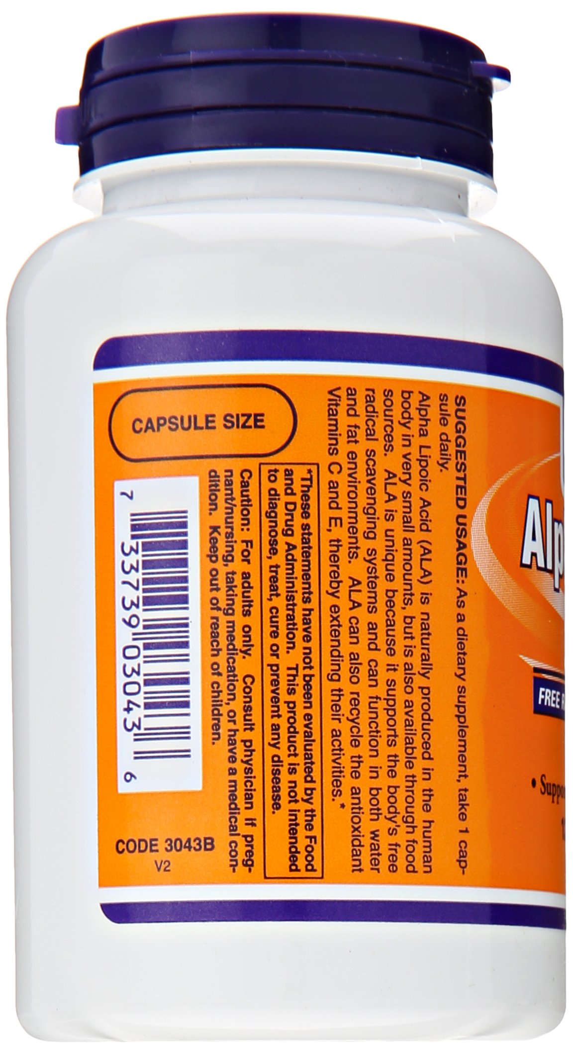 NOW Foods Alpha Liponsäure VCaps, 250 mg, 120 Stück