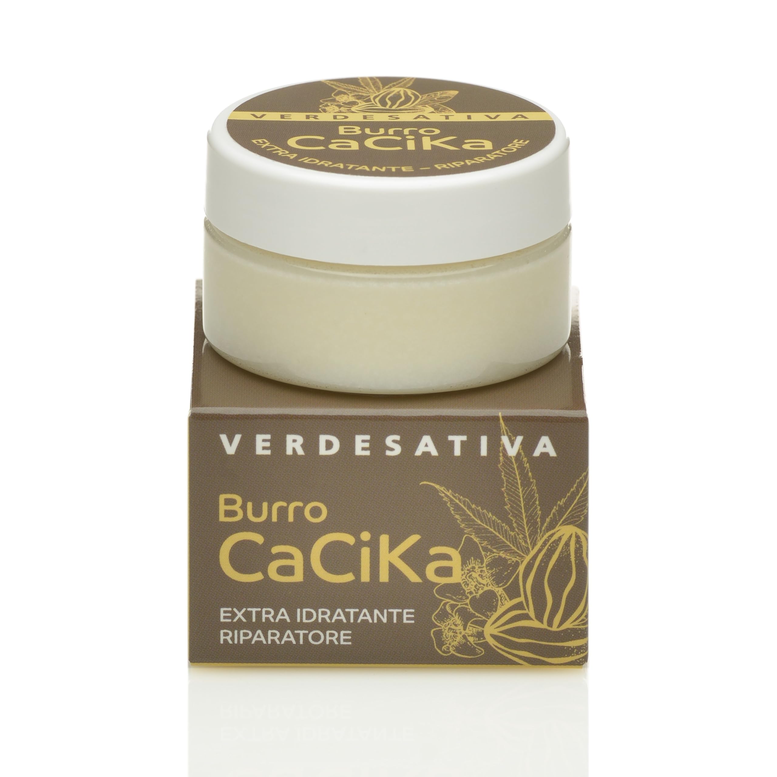VERDESATIVA Burro Cacika Protettivo e Riparatore - 25 ml - Con Karité, Biologica e Oli Essenziali Naturali - Multiuso per Mani, Labbra, Piedi, Viso e Bambini - 100% Vegetale - Made in Italy