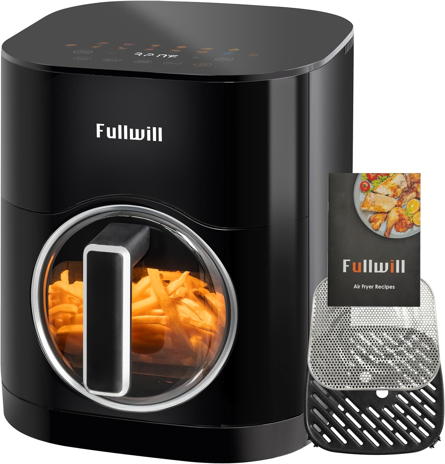 Fullwill Vision Pro 6-Quart Air Fryer with Viewing Window, Base and Top Heating, 12 Presets for Chicken Wings, Steak, Chips, Pizza, and More Fullwill Vision Pro 6-Quart Air Fryer with Viewing Window, Base and Top Heating, 12 Presets for Chicken Wings, Steak, Chips, Pizza, and More