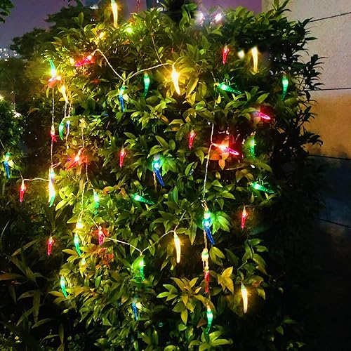 Miniatura 6 de Sezrgiu Guirnalda de luces rojas de chile y pimienta, luces de noche de hadas, guirnalda de cobre, lámpara colgante con pilas para decoración del