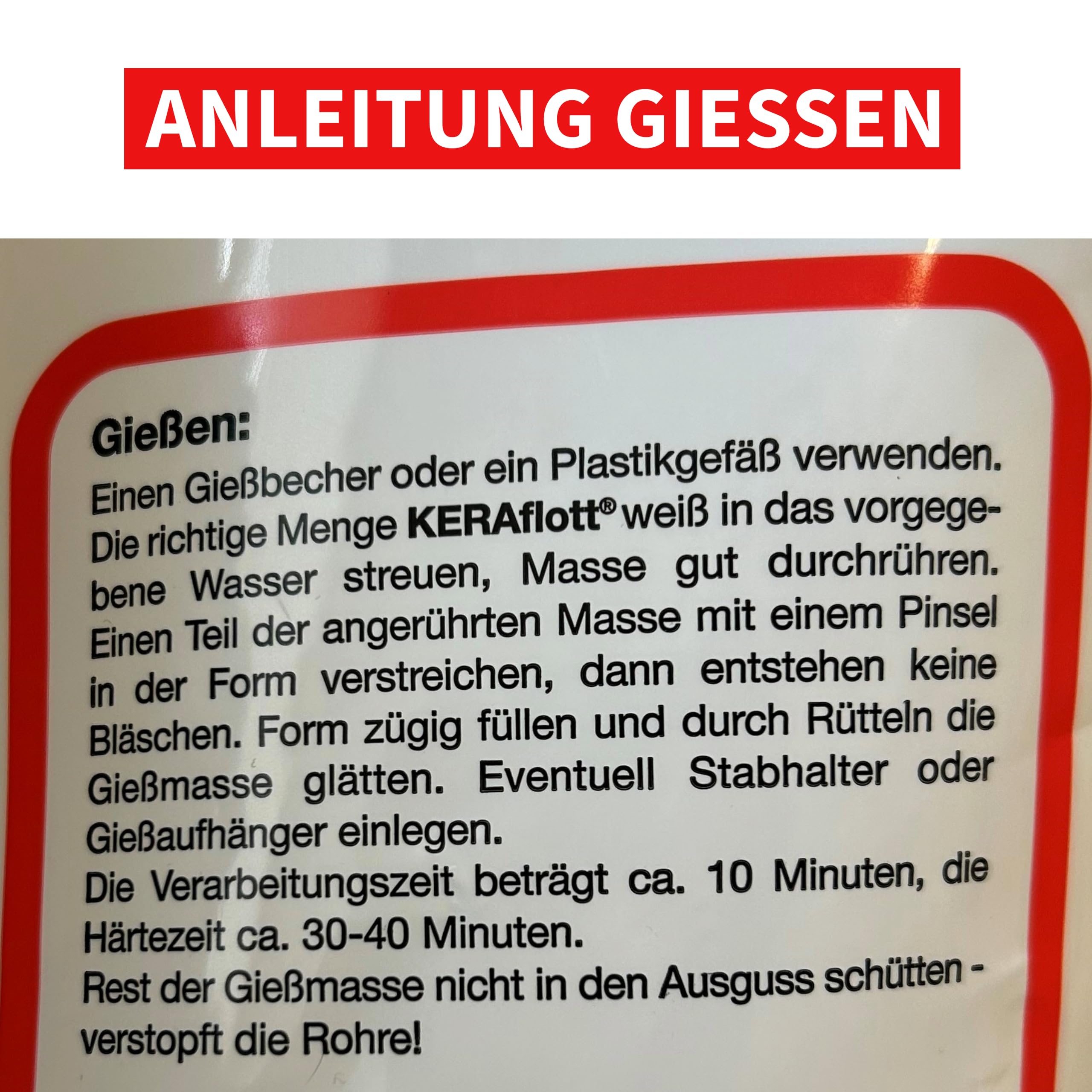 KERAflott Reliefgießpulver weiß 10 kg Sack