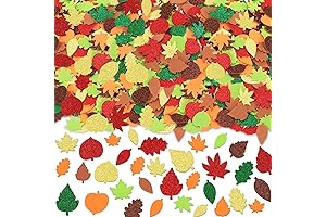 Sparkling Autumn Ambiance: JULBEAR 300-Piece Fall Foam Leaf Stickers