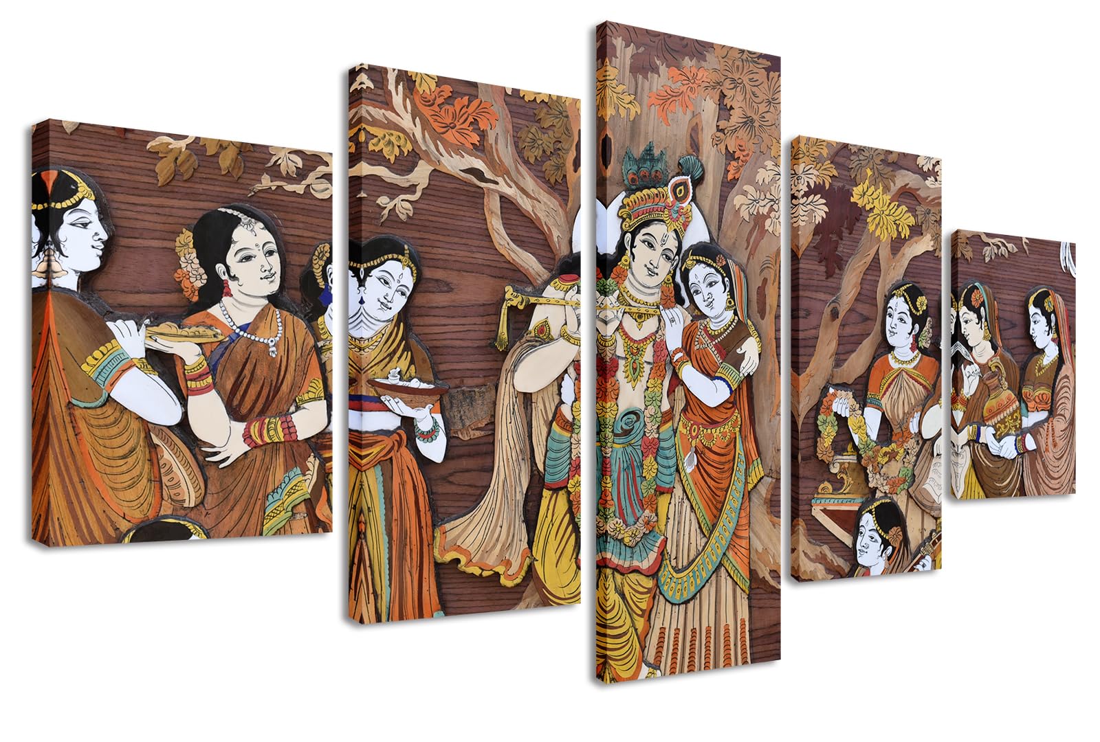 DJSYLIFE Radha Krishna Watercolor Canvas Set
